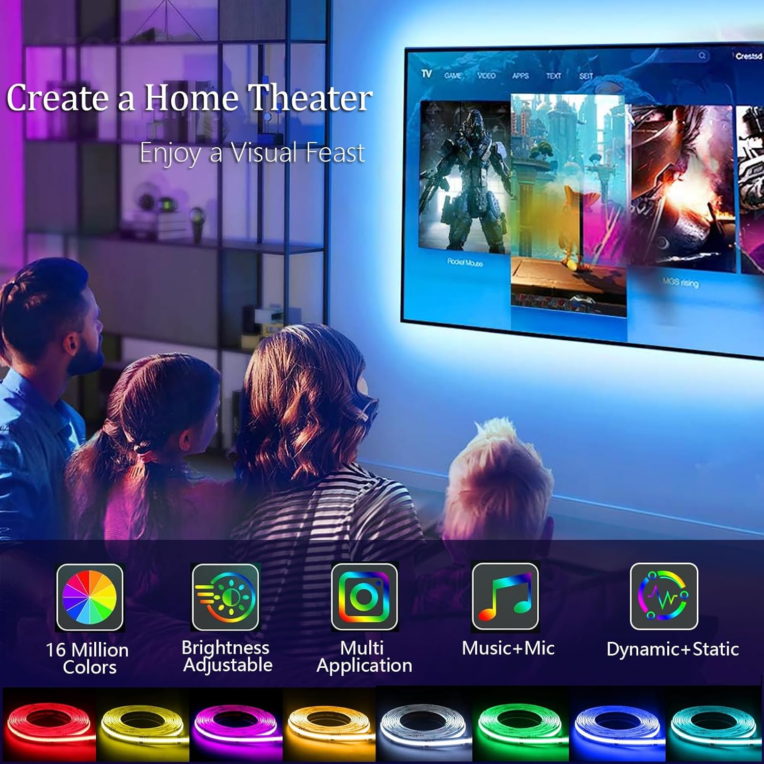 Fosingut Striscia LED RGB COB 5 Metri 24V - immagine 3