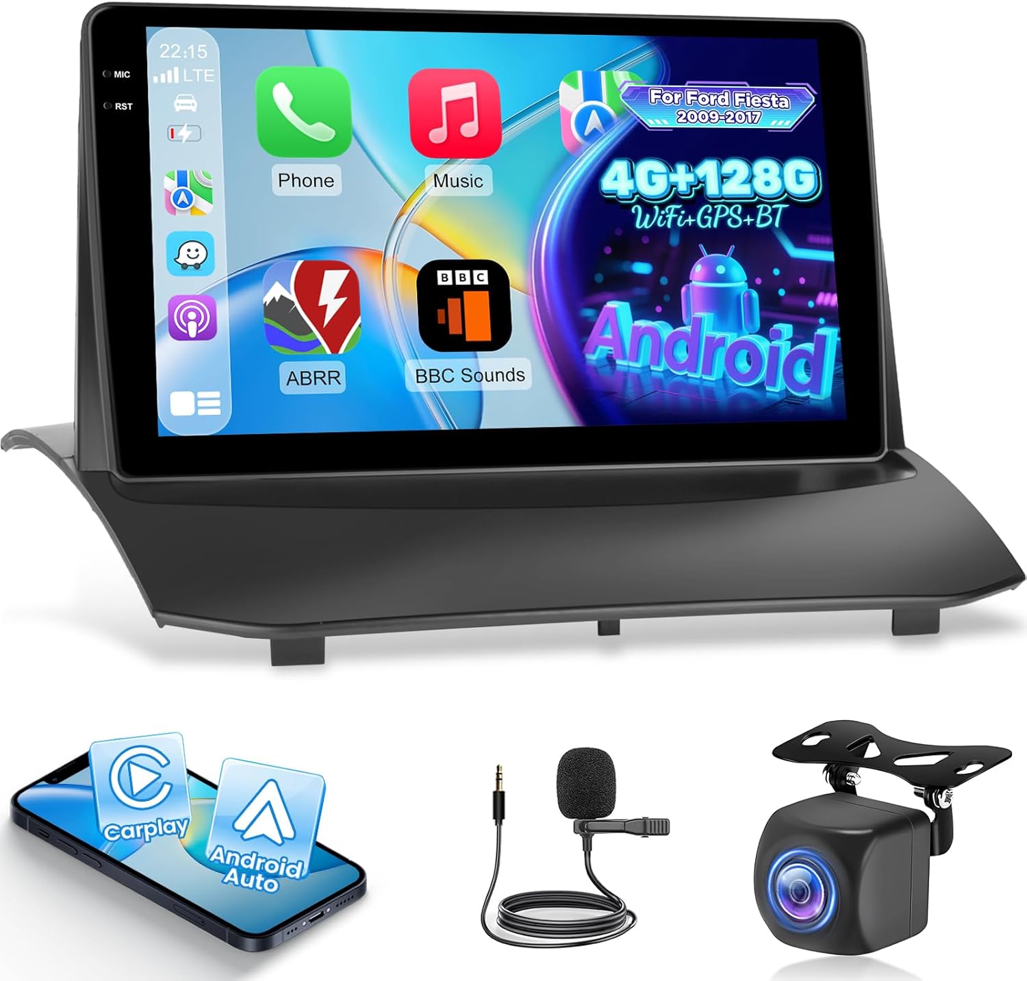 Nhopeew Android Autoradio 9" per Ford Fiesta - immagine 1