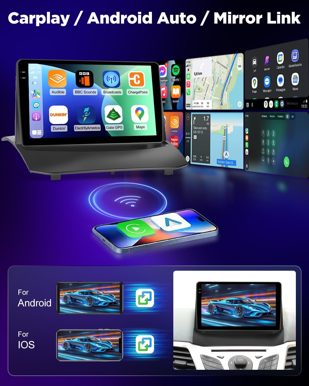 Nhopeew Android Autoradio 9" per Ford Fiesta - immagine 5