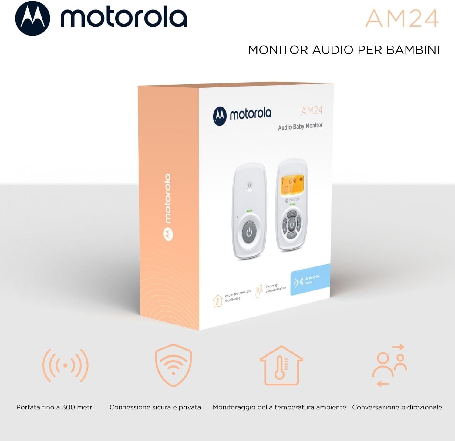 Motorola Nursery AM24 Baby Monitor Audio DECT - immagine 2