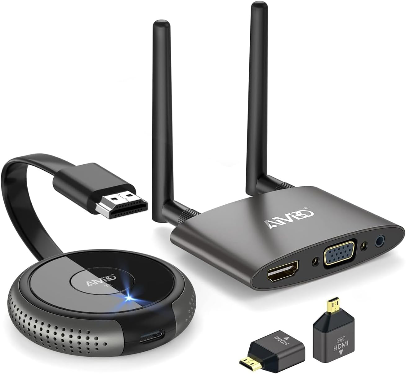 Trasmettitore e Ricevitore HDMI Wireless 4K 50M, Nero - immagine 1