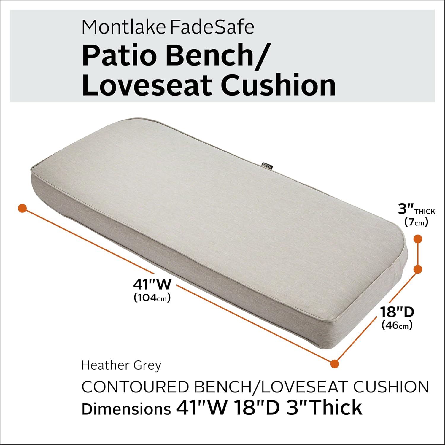 Classic Accessories Montlake FadeSafe - Cuscino per Panca Esterni - immagine 3