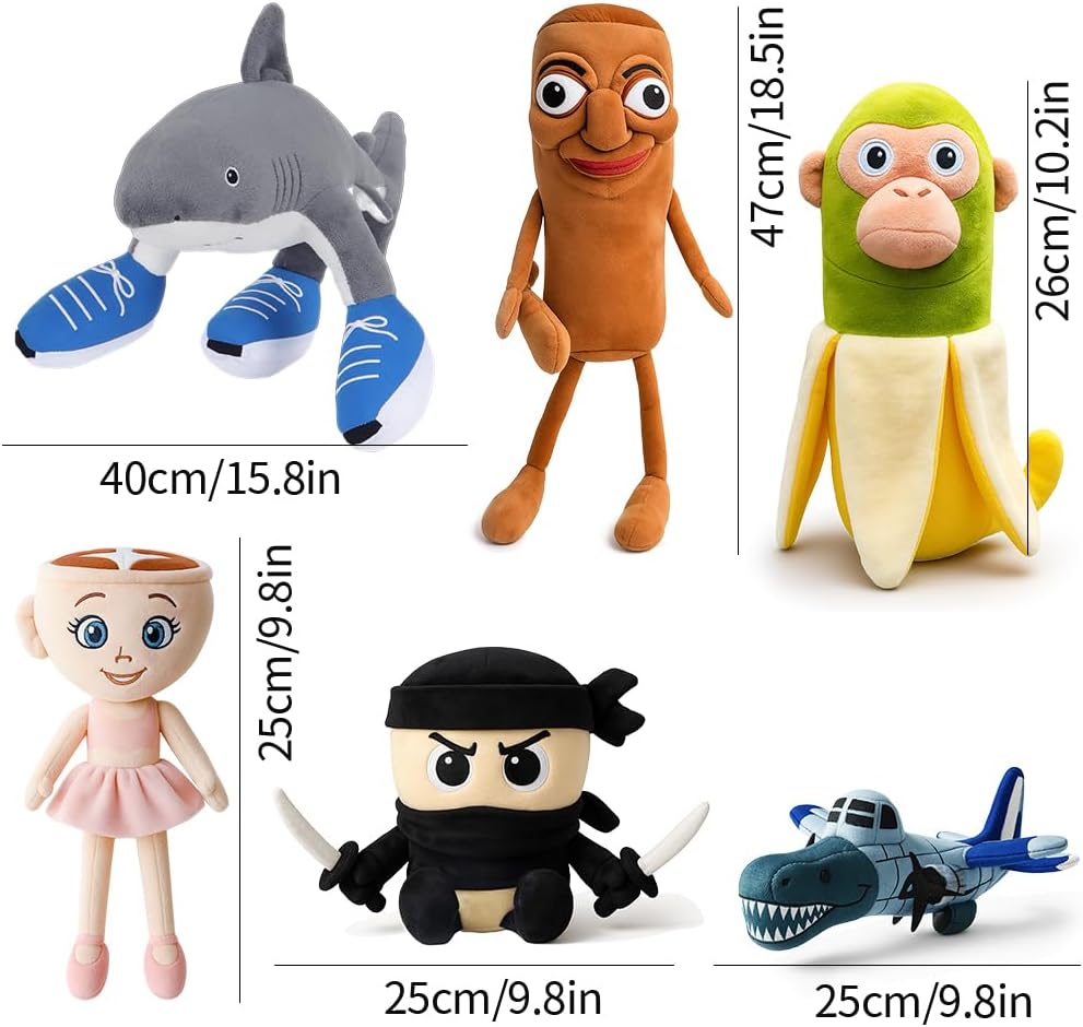 Peluche Tralalero Tralala - Italian Brainrot (6 pezzi) - immagine 3