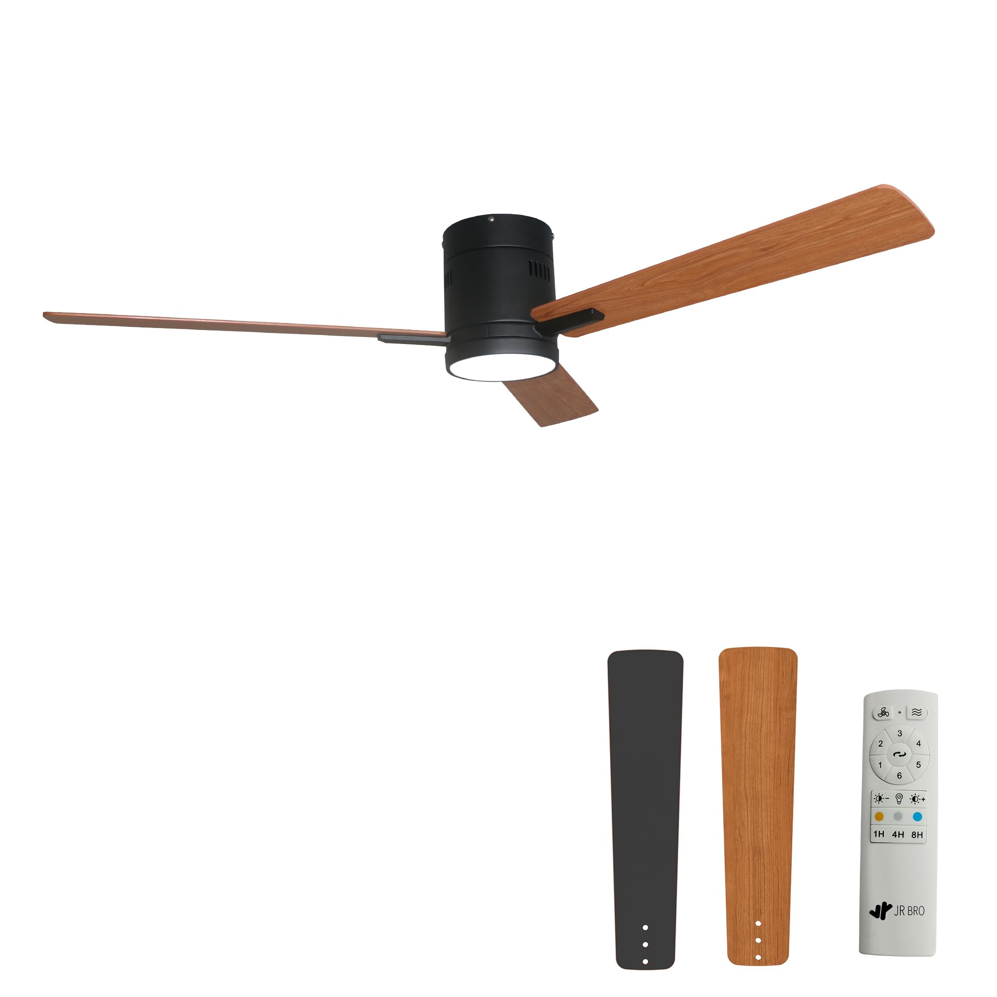 Ventilatore da Soffitto con Luce LED Ø132cm, Nero