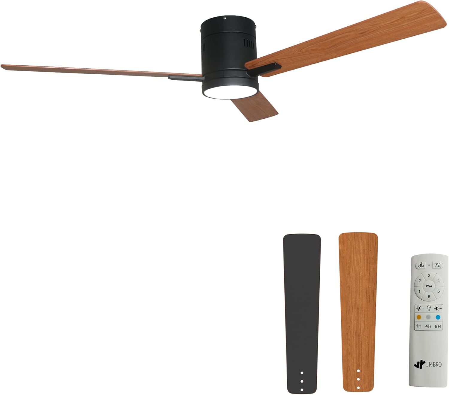 Ventilatore da Soffitto con Luce LED Ø132cm, Nero - immagine 1