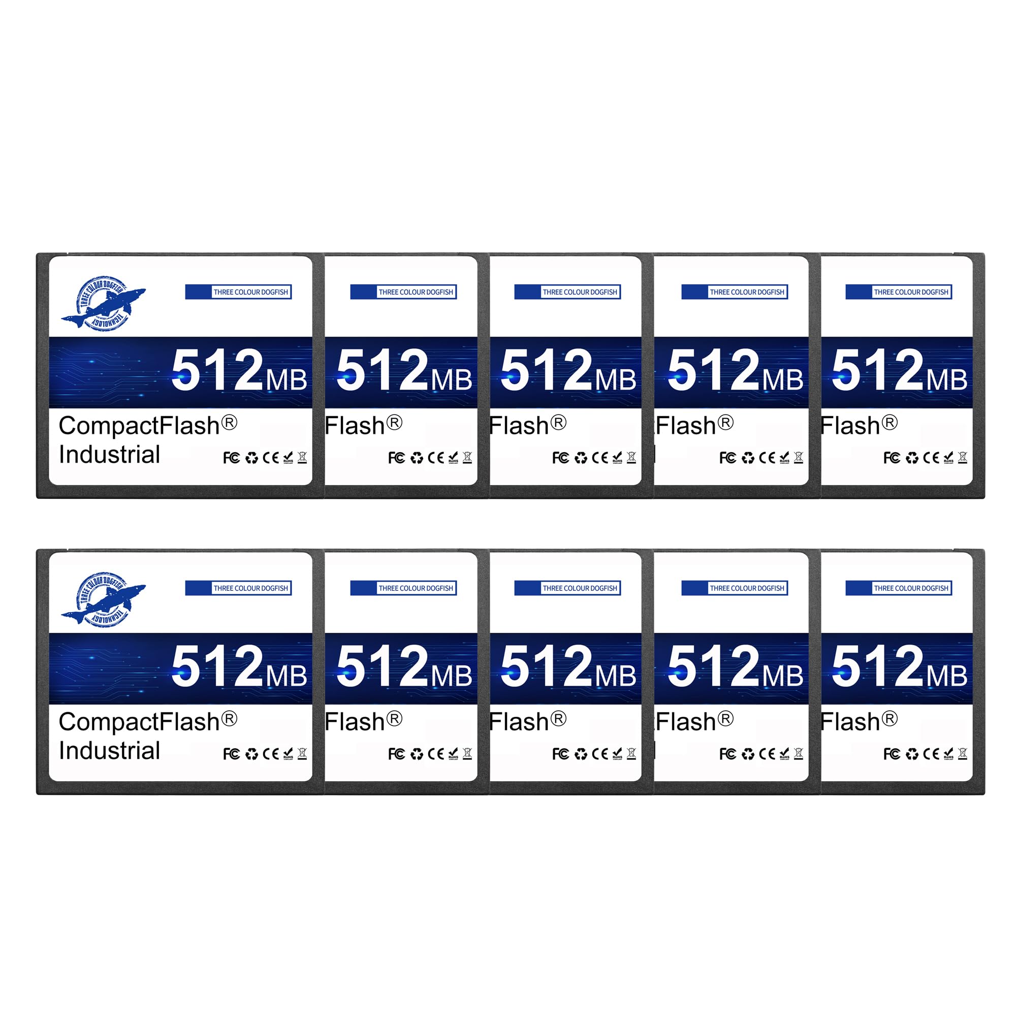 Dogfish Compact Flash Scheda di Memoria 512MB (10PACK)