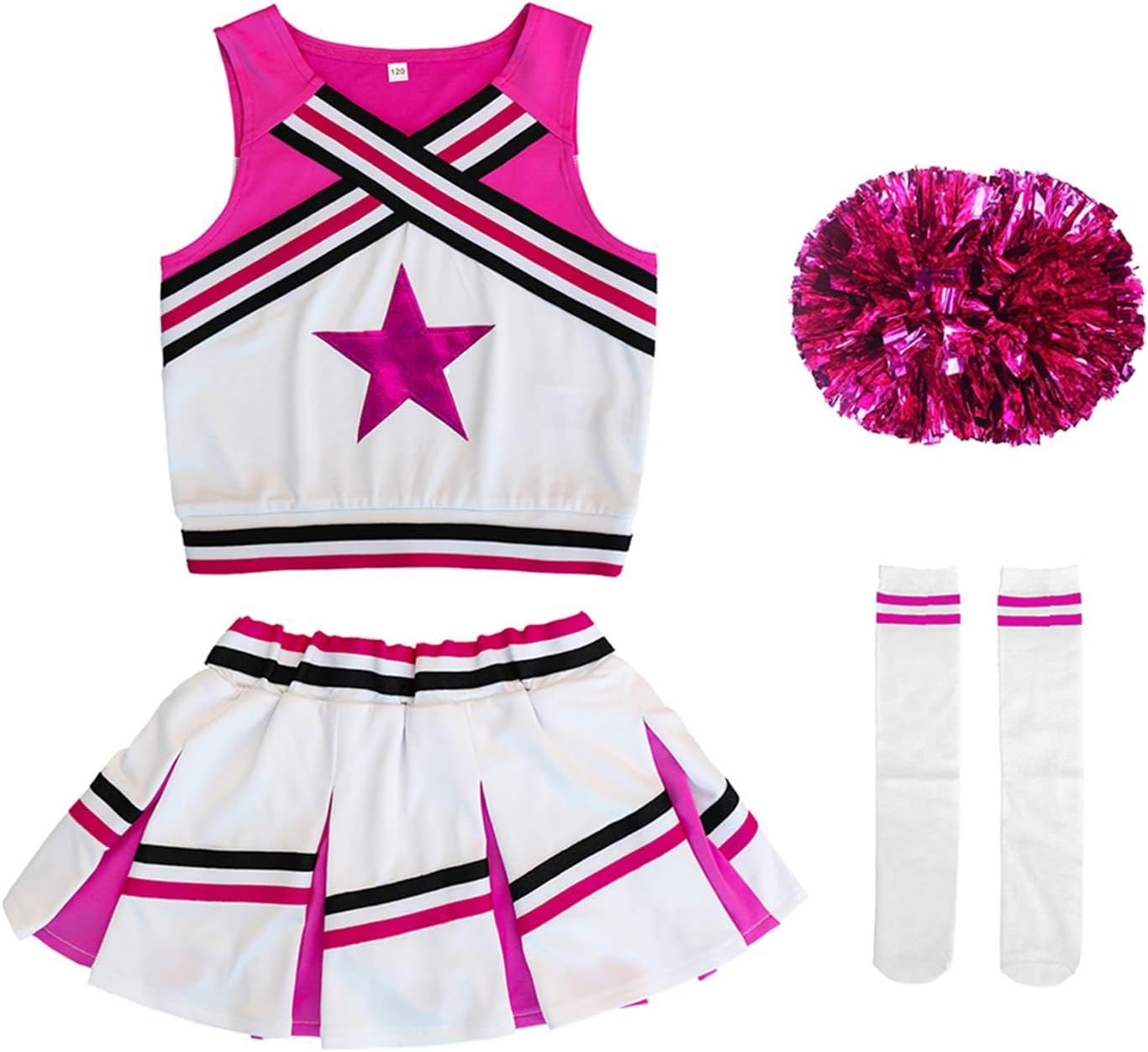 LOLANTA Costume da Ragazza Cheerleader con Pom Poms - immagine 5
