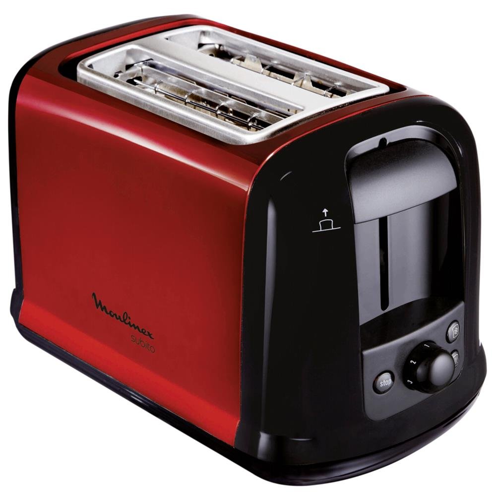 Moulinex Subito Tostapane, Rosso/Nero
