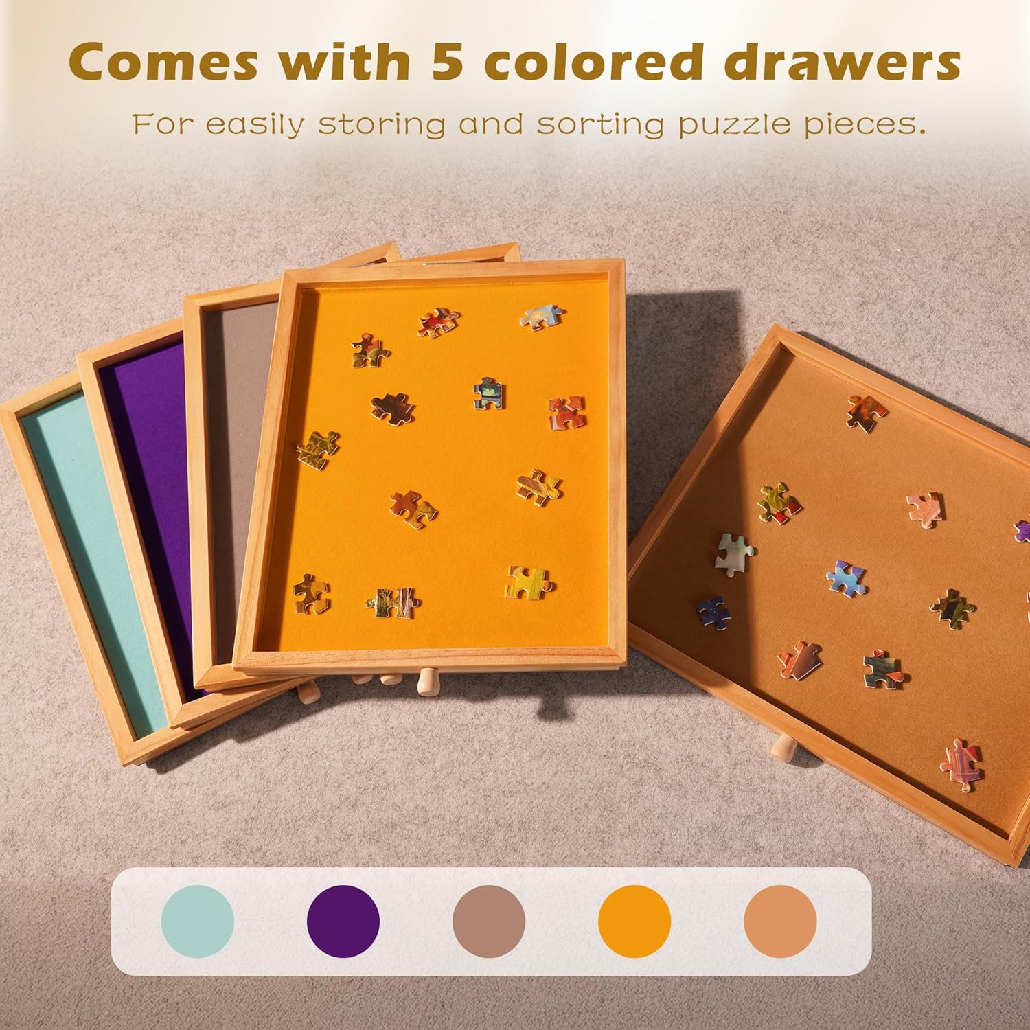 Tektalk Tavolo Puzzle con Luce LED e Ruote - immagine 8