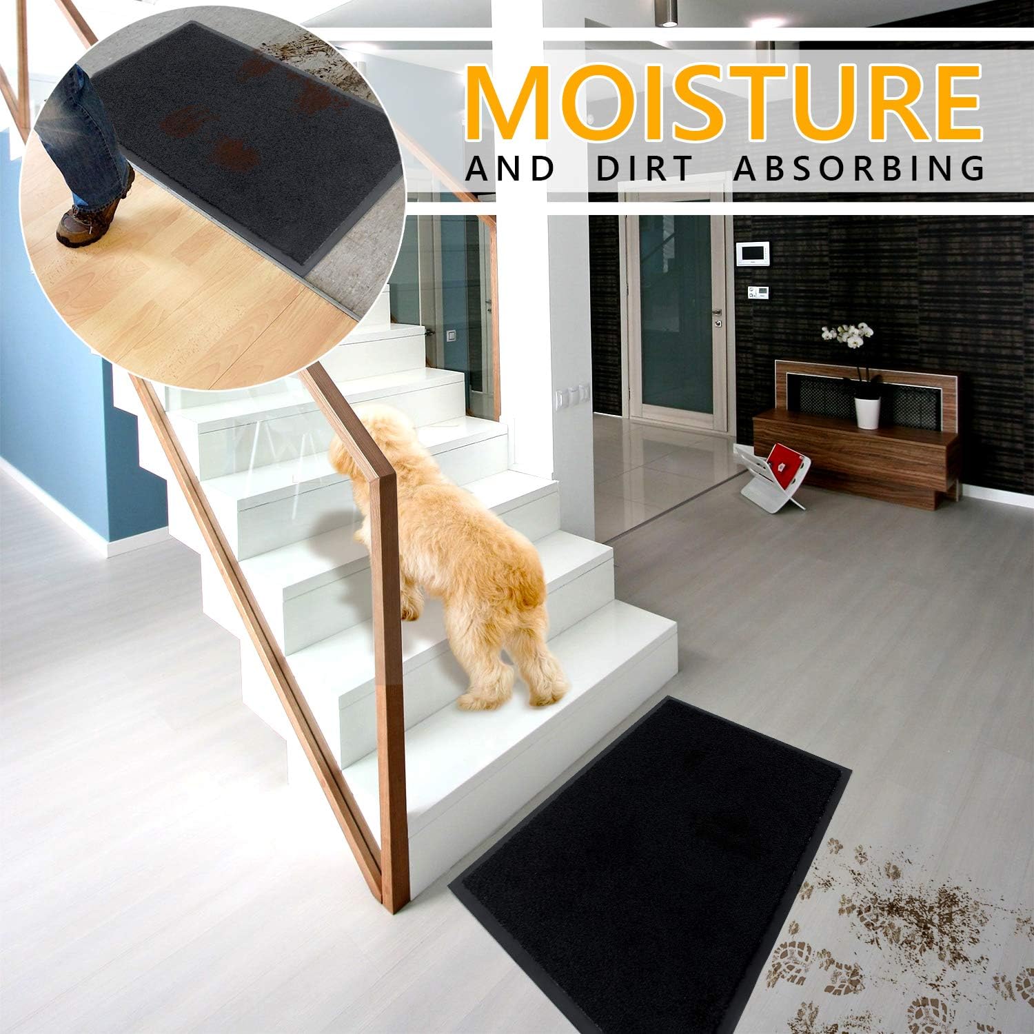 Gadhome Tappeto Ingresso Casa Nero 60x90 cm - immagine 6