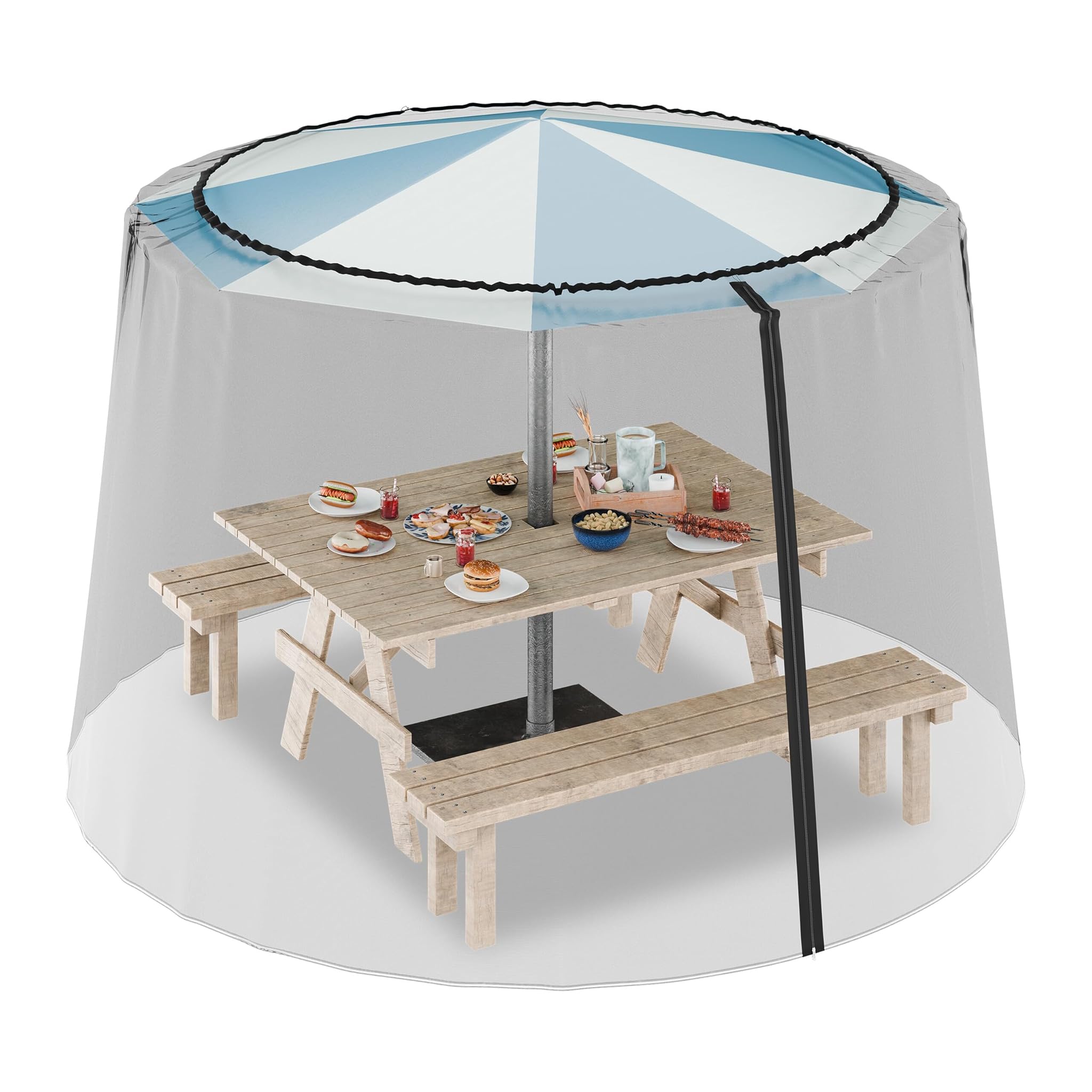 Relaxdays Zanzariera per Ombrellone Esterno 250-300cm