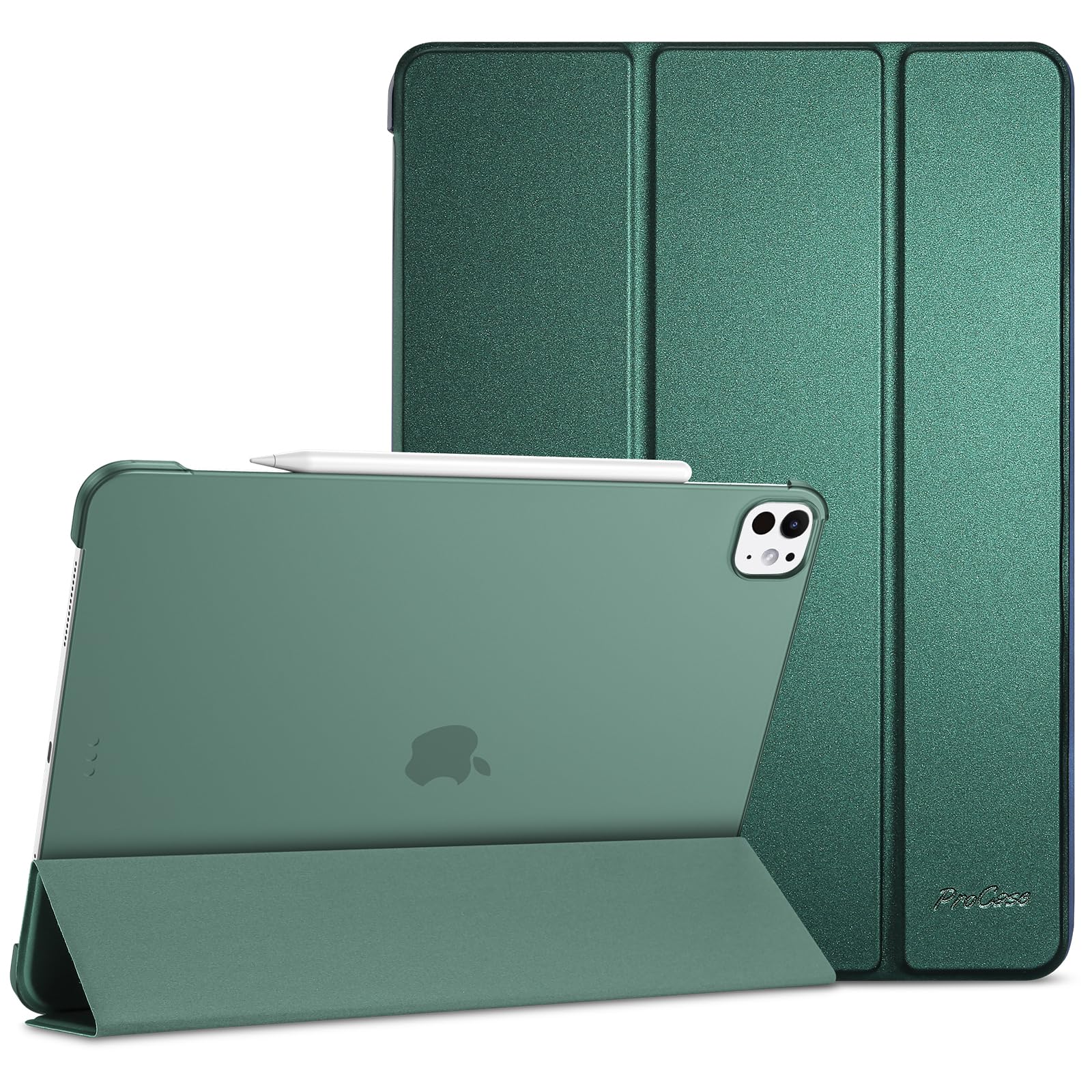 ProCase Cover iPad Pro 13 Pollici (M5/M4) 2025 2024 (A2925 A2926 A3007), Custodia iPad Pro 13", Ultra Sottile Leggero Cover con Auto Svegliati/Sonno -Verde