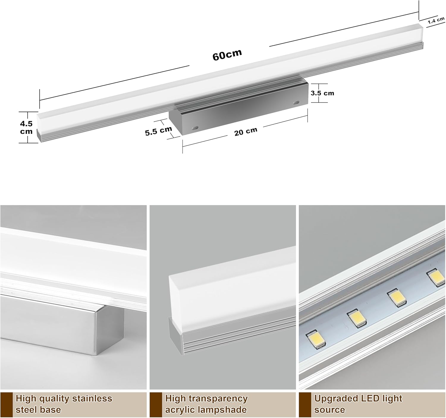 Luce Specchio Bagno LED 60CM IP44 - immagine 7