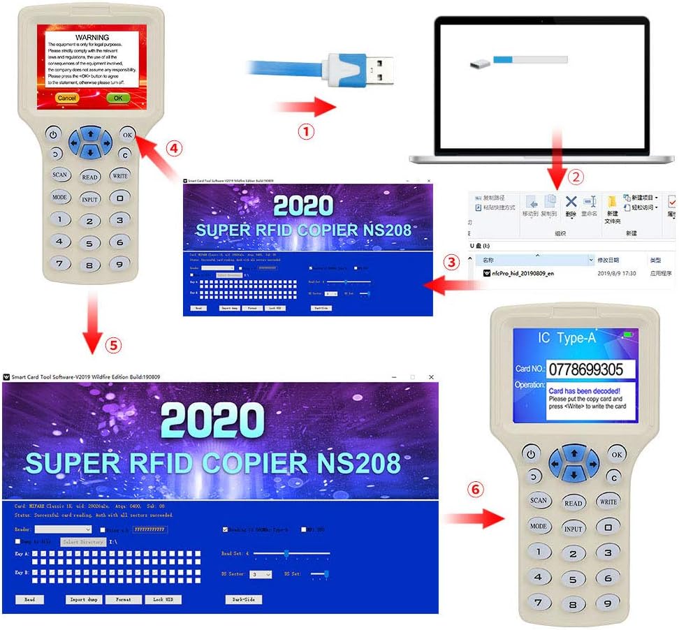 Cify Programmatore Schede IC HID ID, Lettore NFC - immagine 6