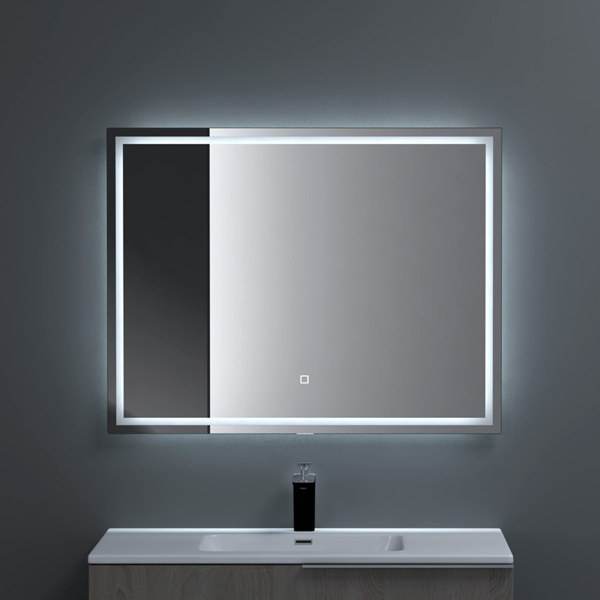 Doporro Specchio Bagno LED 90x70 cm Rettangolare