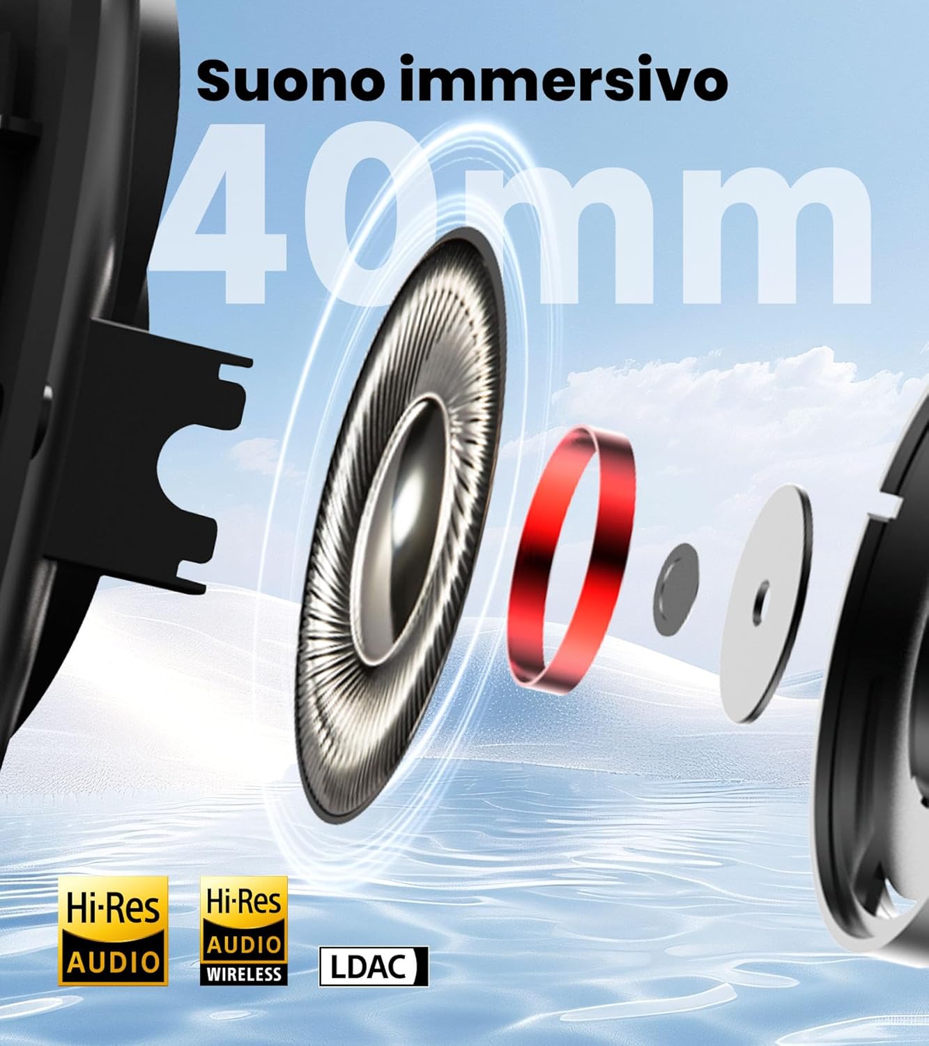 Edifier W80 Cuffie Over-Ear ANC -49 dB, Ivoire - immagine 3