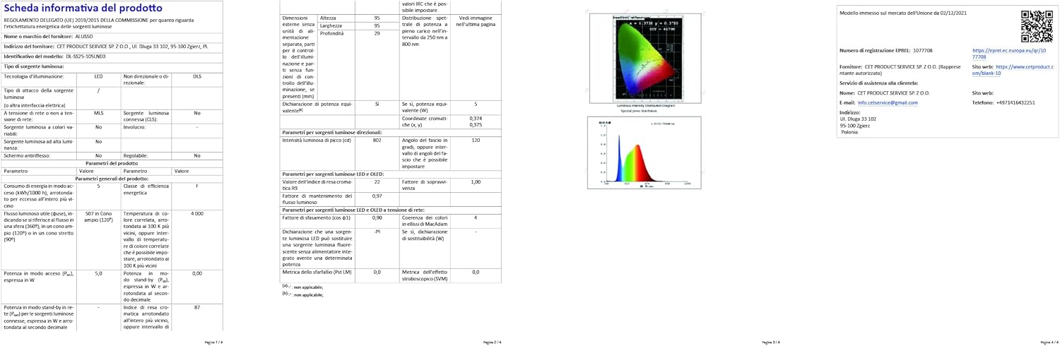 Alusso Faretti LED da Incasso 5W 400Lm (12 Pezzi) - immagine 12