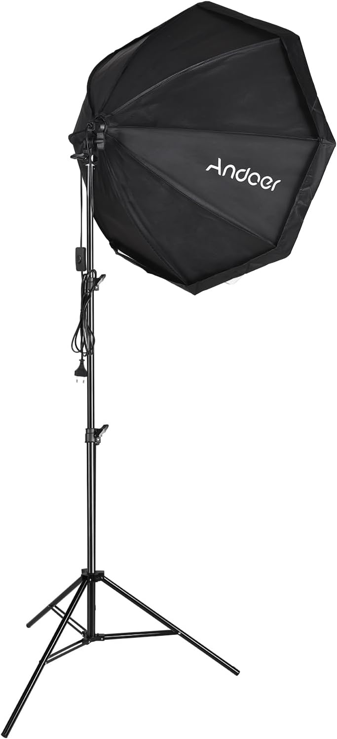 Set Softbox Andoer Octagon 70cm con Treppiede 2.1m - immagine 7
