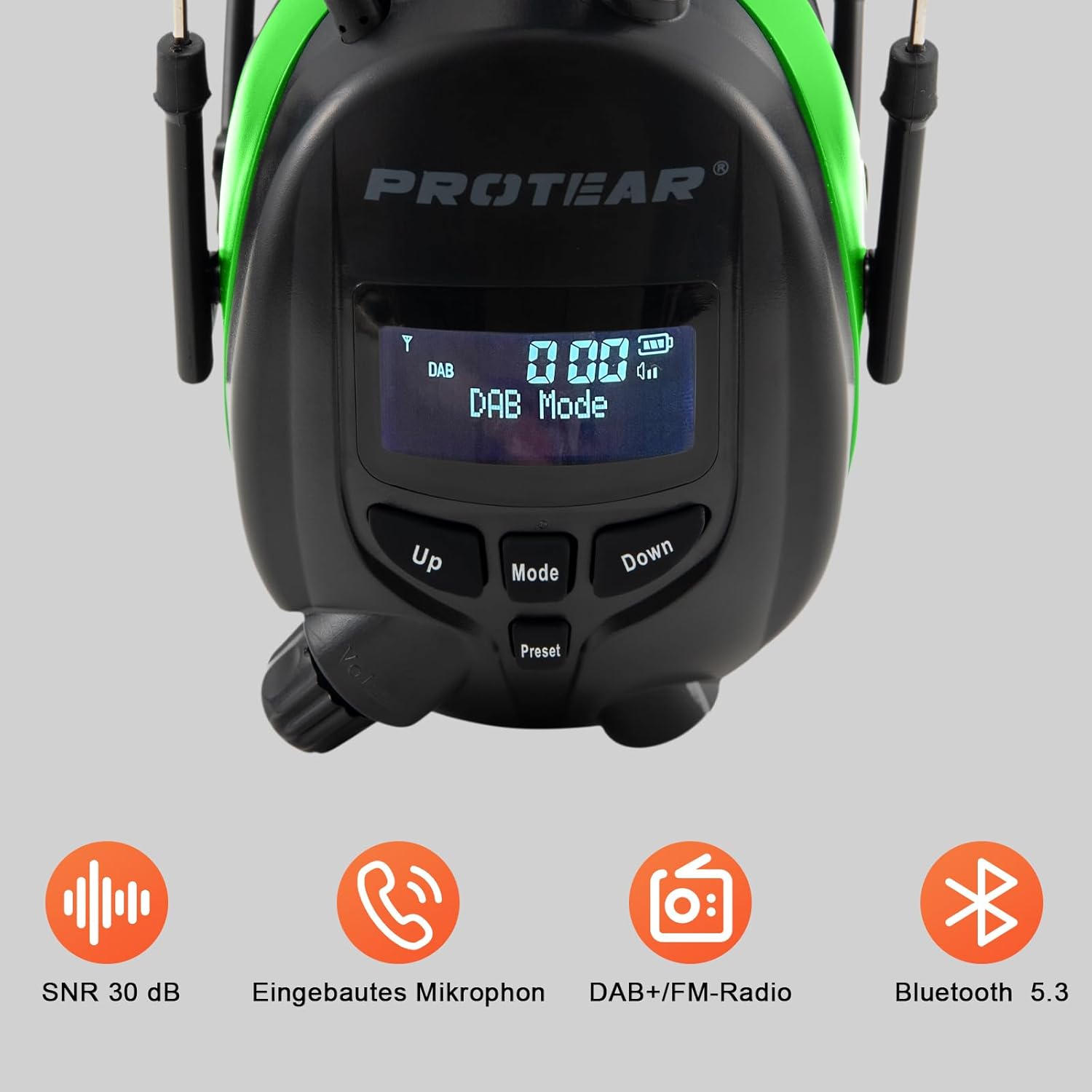 PROTEAR Cuffie Antirumore Bluetooth con Radio DAB/FM - immagine 2