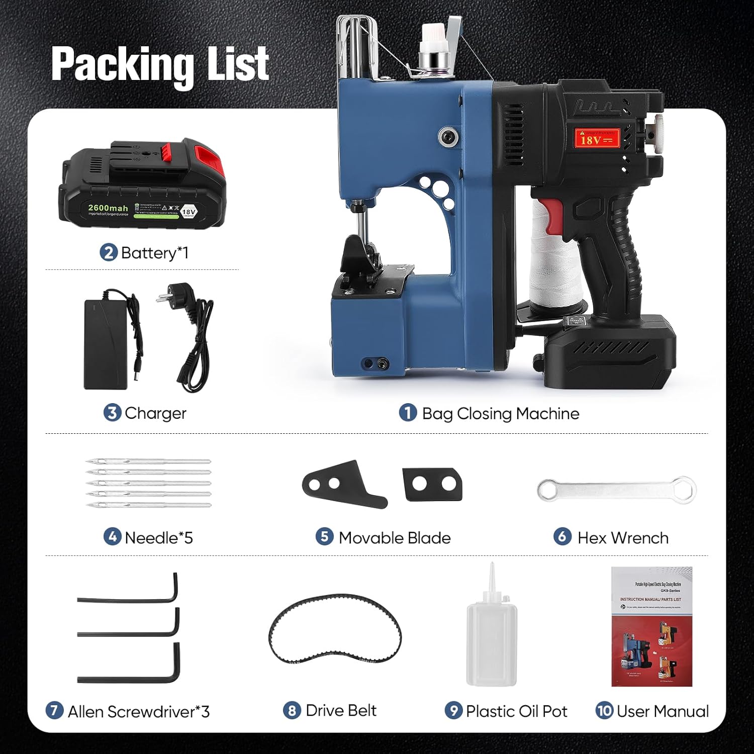 Macchina da Cucire Portatile per Sacchetti 5s/sacchetto - immagine 2