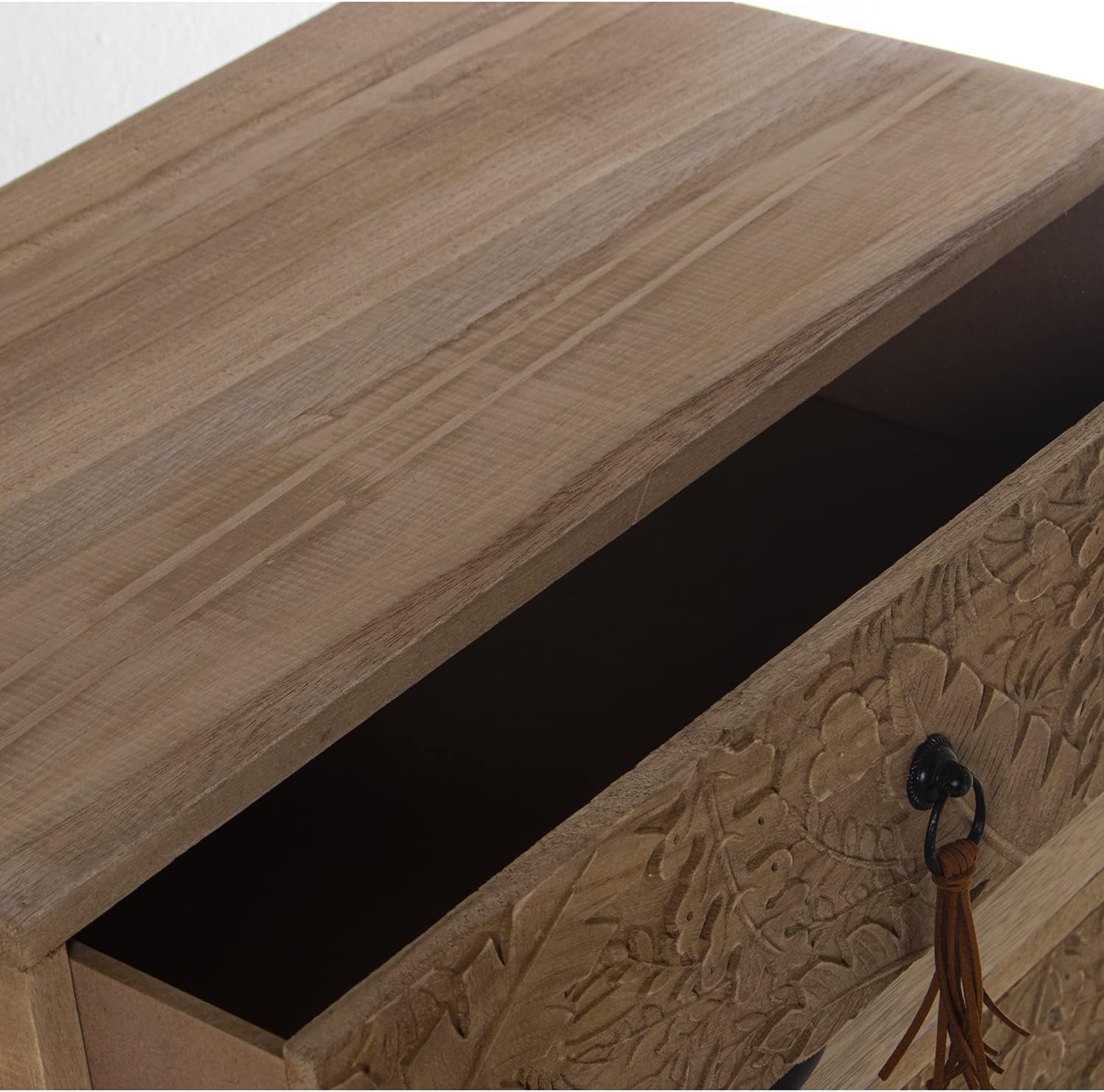 CAJONERA IRREGULAR 4C MADERA,PAULOWNIA+DM 60X28X80CM, ALT.PATAS:17CM - immagine 3