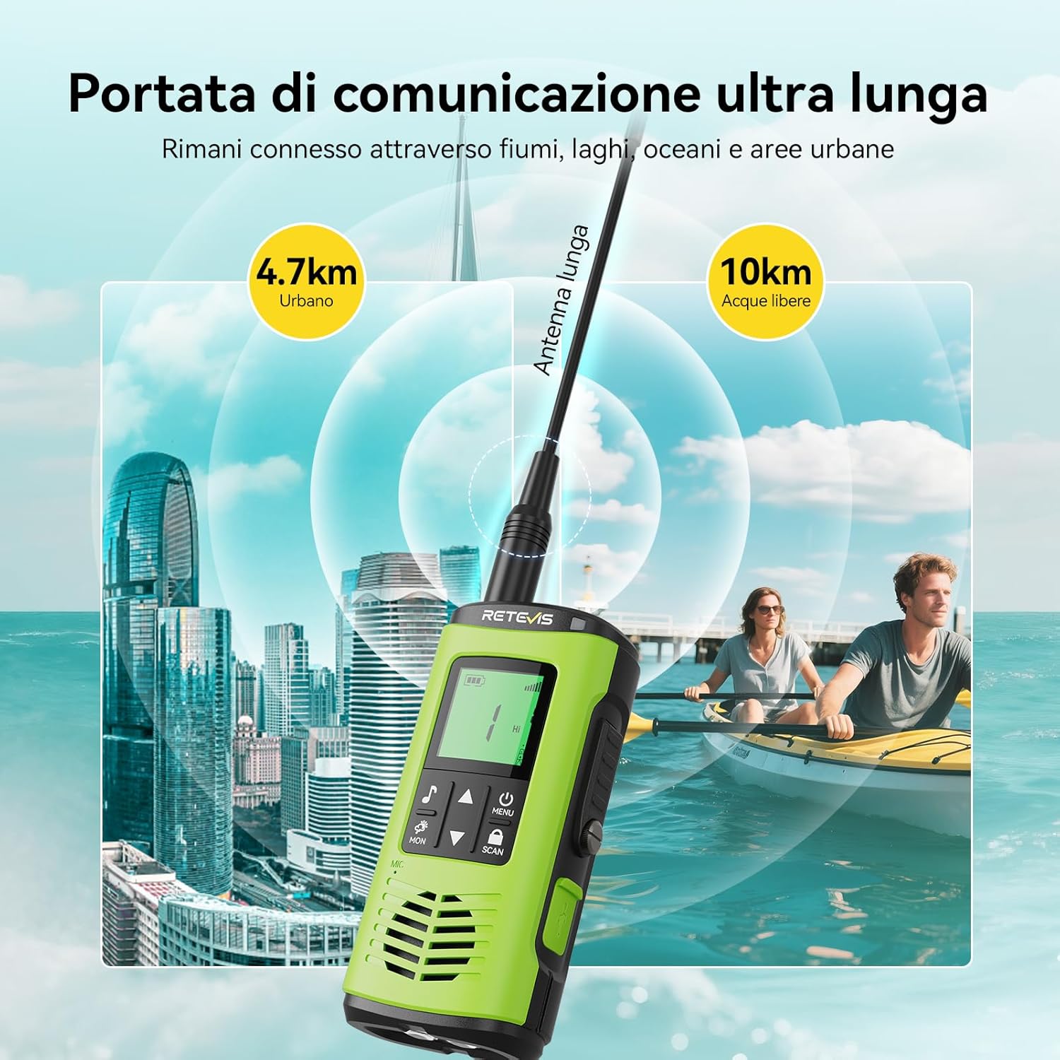 Retevis EZTalk 64S Walkie Talkie Impermeabili IP68 (1 Paio) - immagine 3