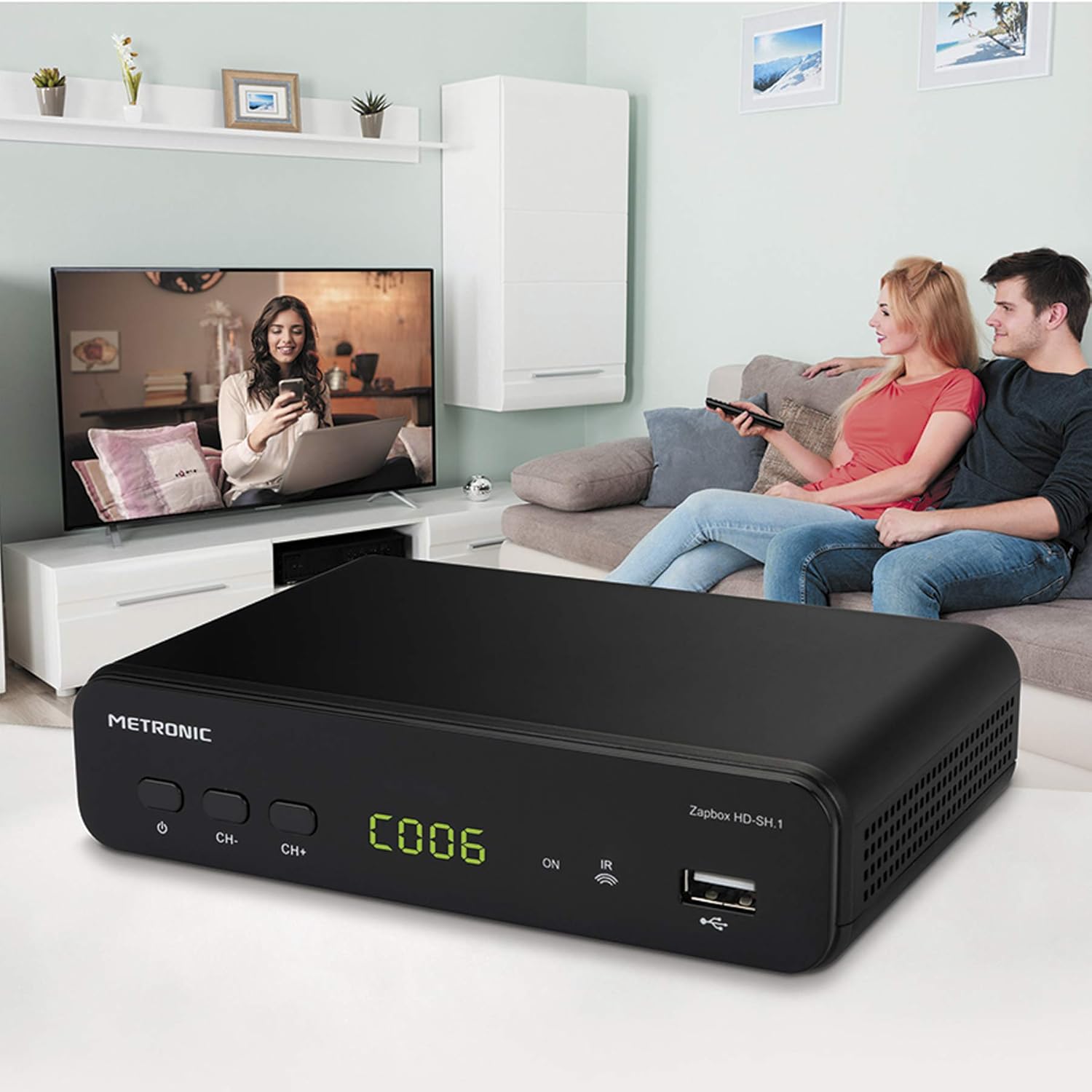 Metronic 441624 Zapbox HD-SH.1 - Ricevitore DVB-T2 HEVC - immagine 2