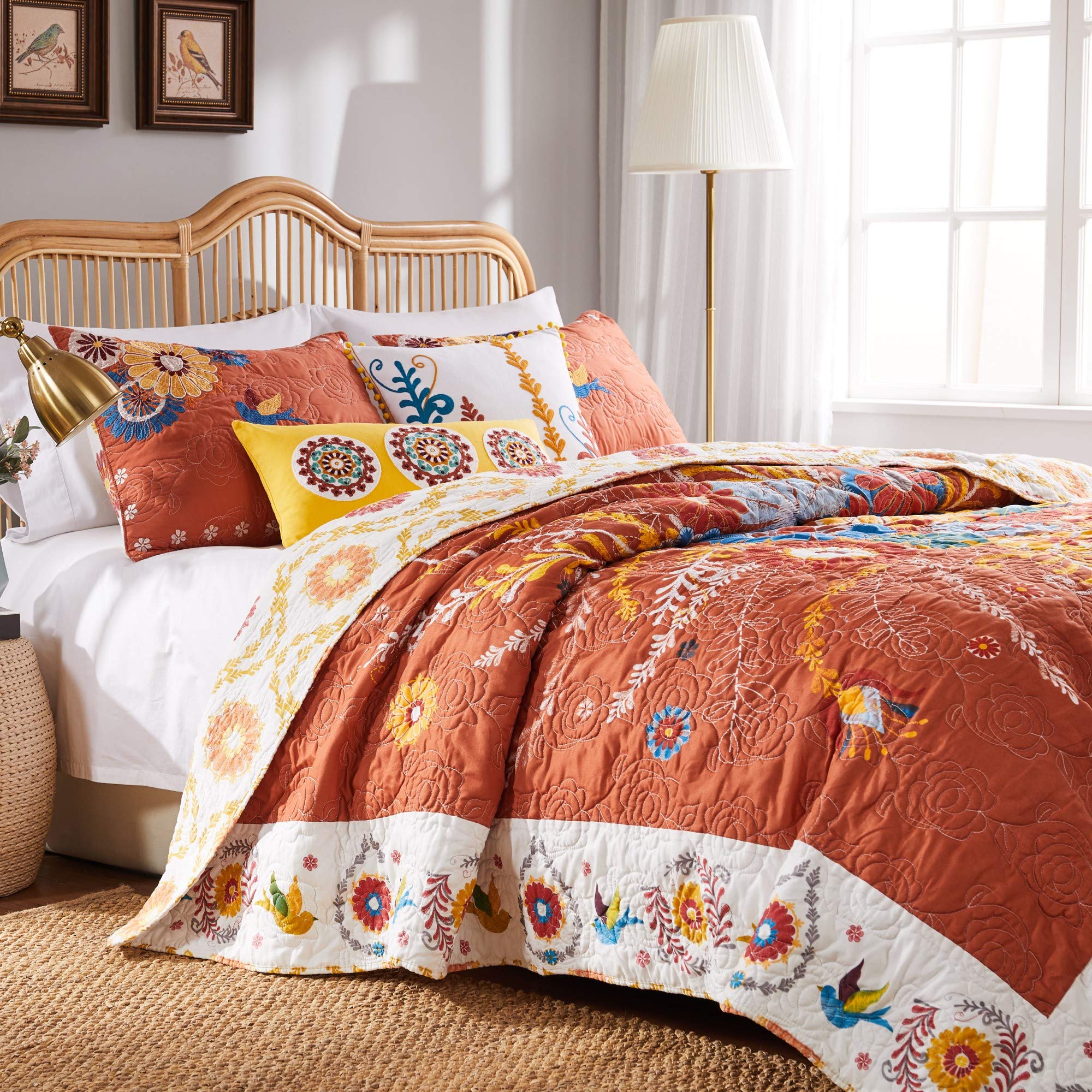 Greenland Home Fashions Barefoot Bungalow Topanga Quilt Set, Pezzi, Multi, King