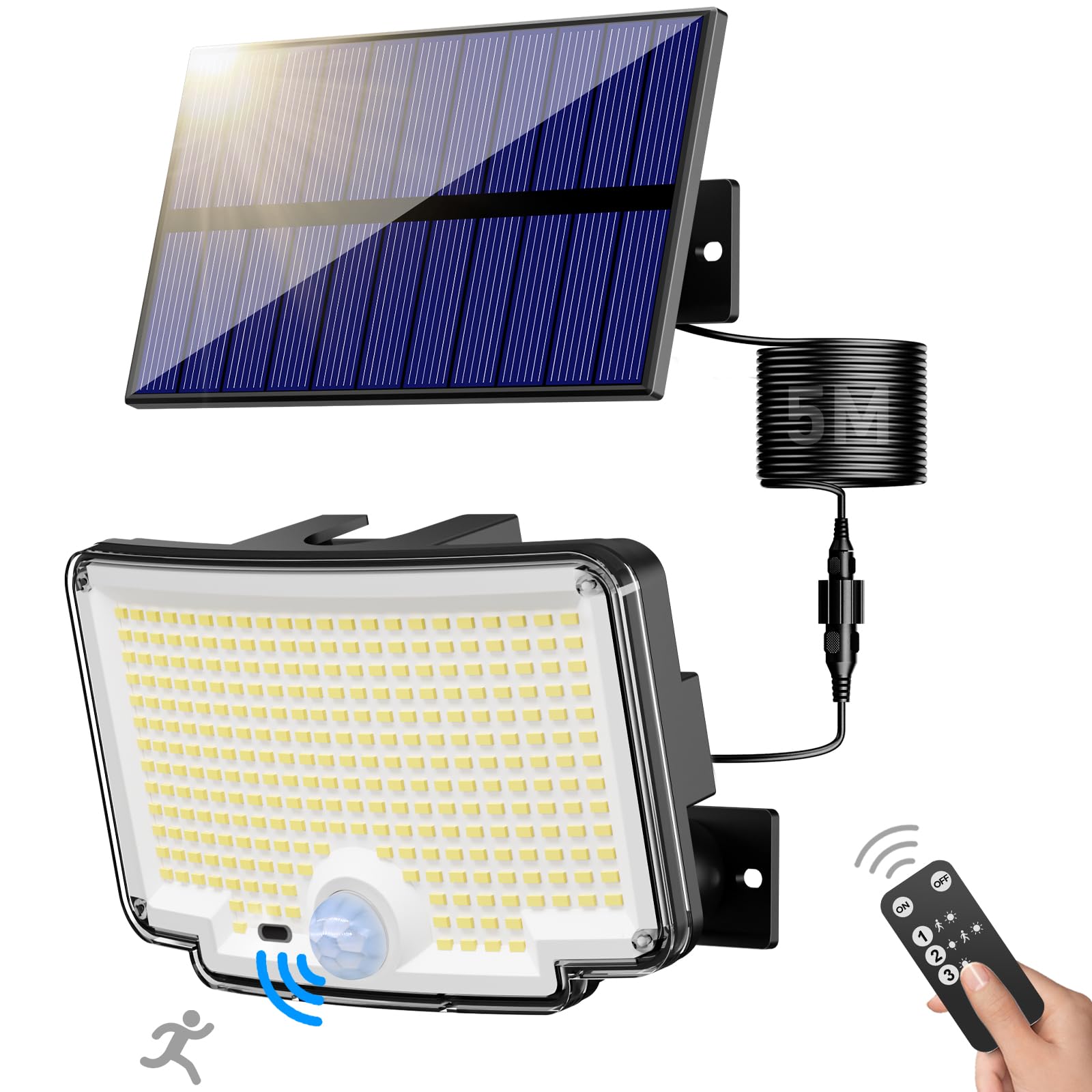 Nipify Faretti Solari LED Esterno 310 LED con Sensore