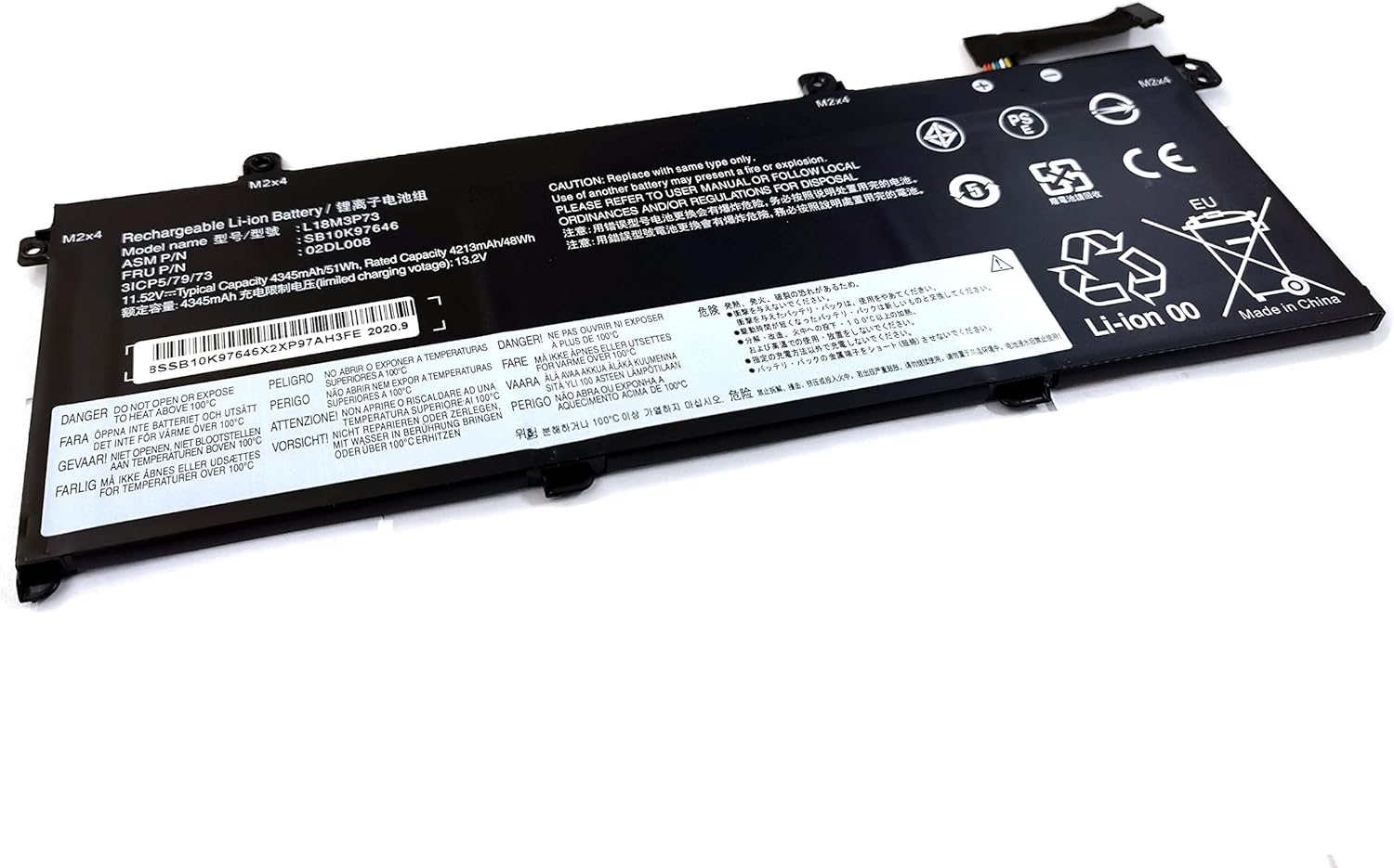 Batteria L18C3P72 per Lenovo ThinkPad T490 T495 P43S - immagine 4