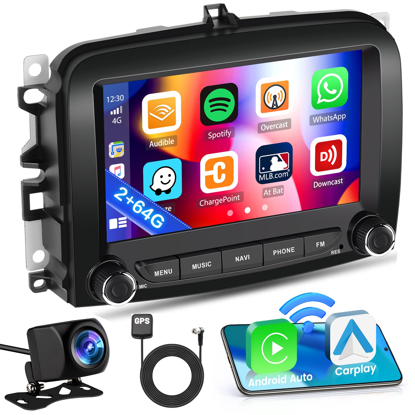 Inefala Autoradio Android 13 7" HD per Fiat 500L 2013-2017