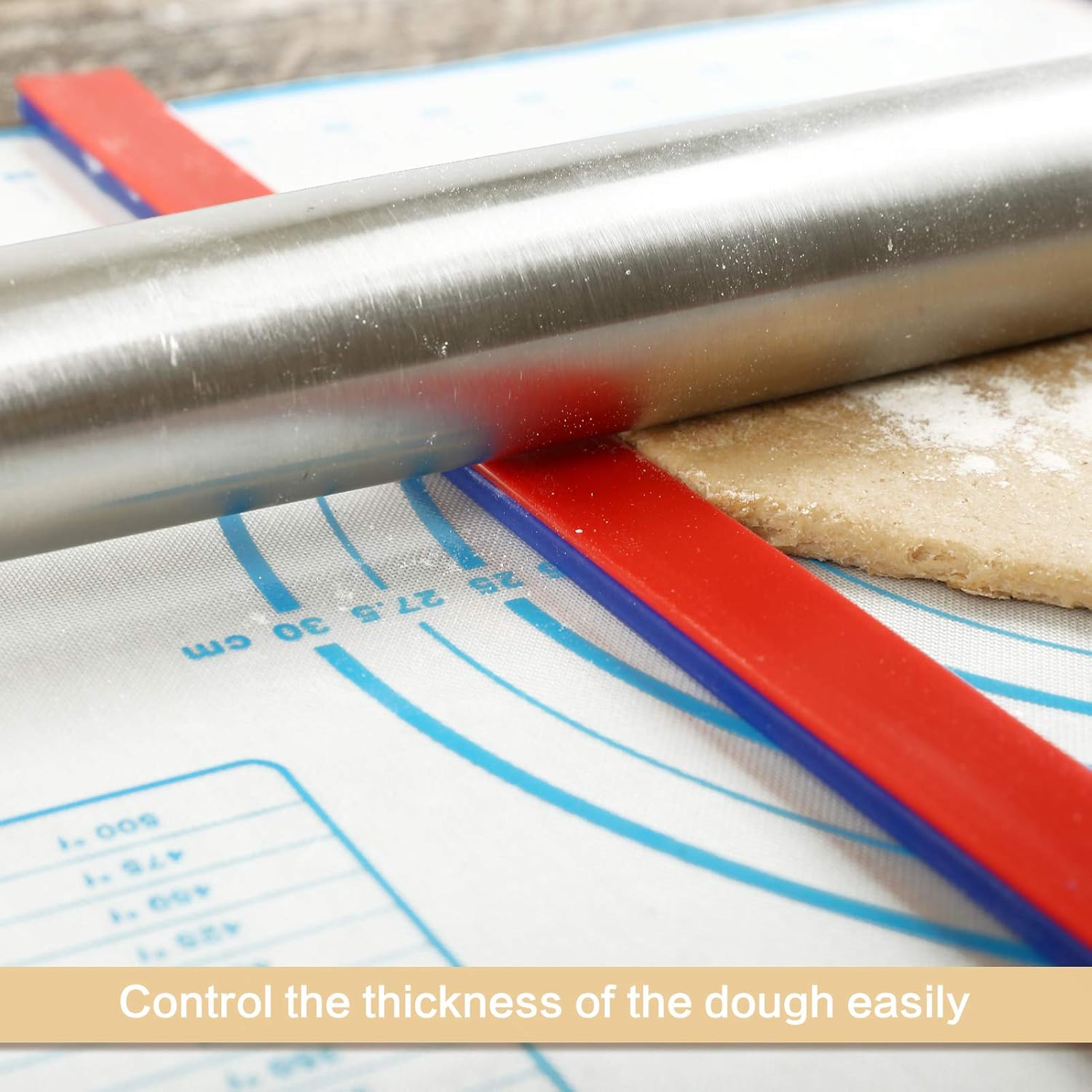 Gwhole 6pz Strisce Mattarello Regolabile con Spessori Silicone - immagine 3