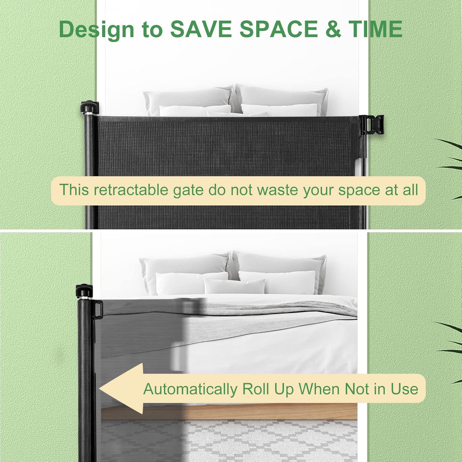 Cancelletto Estensibile per Bambini 0-140 cm, Nero - immagine 8