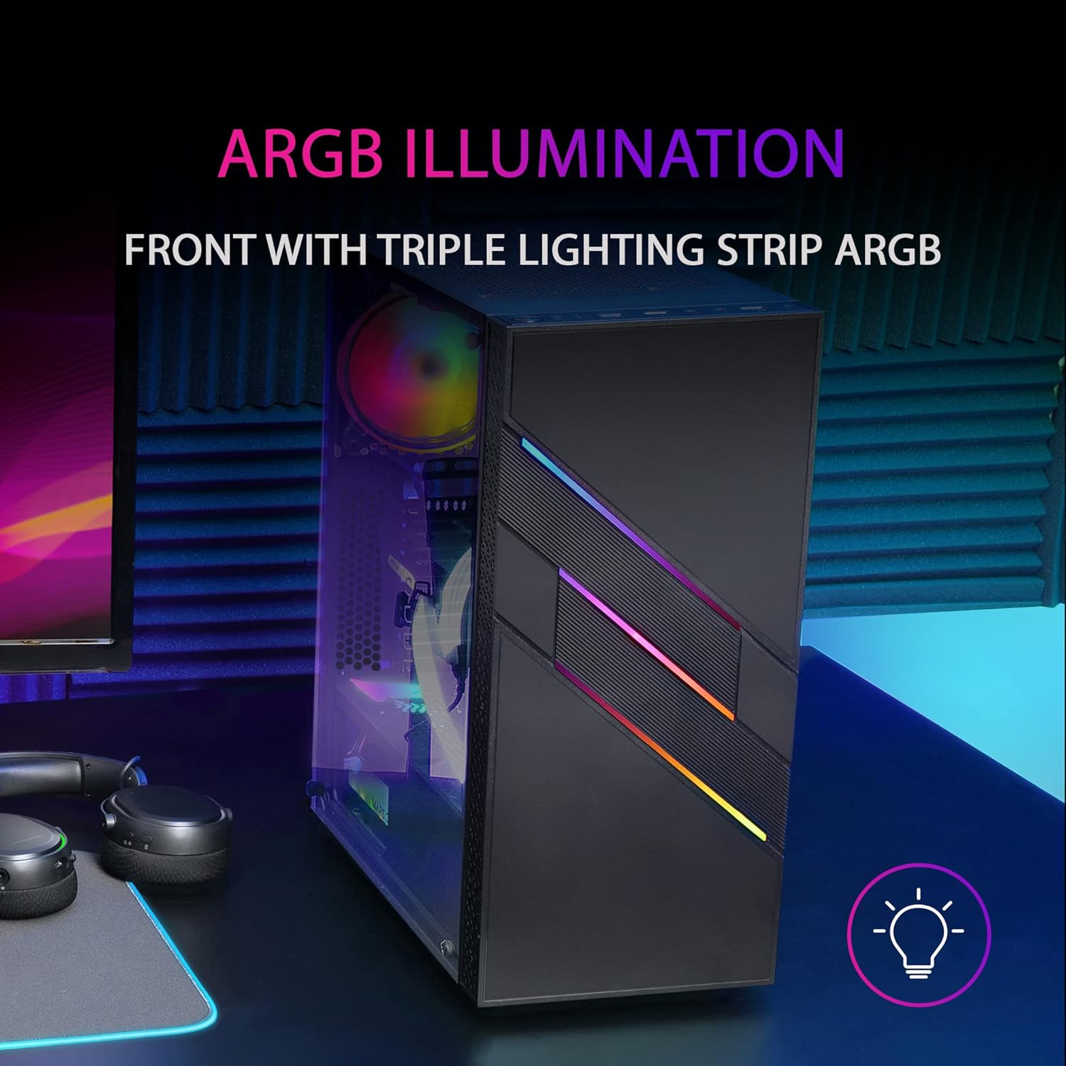 Mars Gaming MC-U3 Nero - Case PC Gaming ATX XL - immagine 2