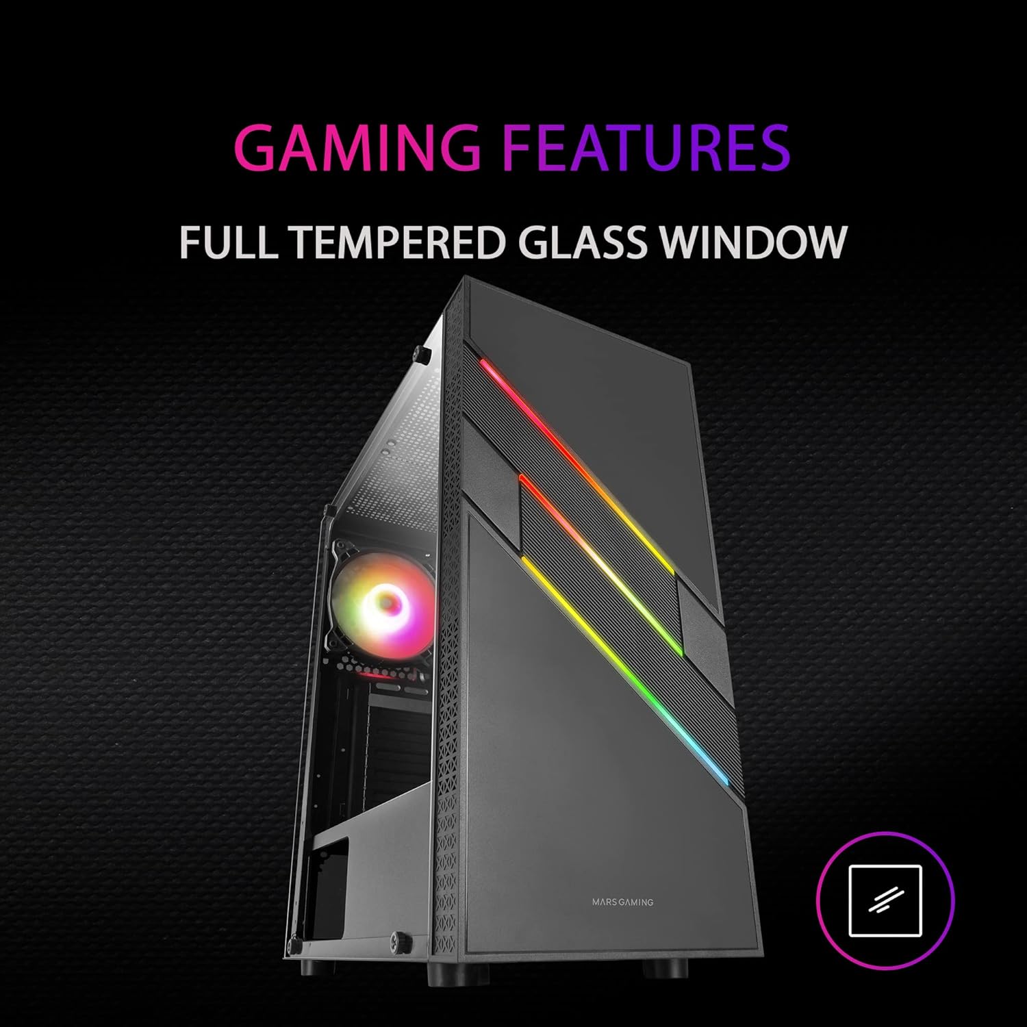 Mars Gaming MC-U3 Nero - Case PC Gaming ATX XL - immagine 3