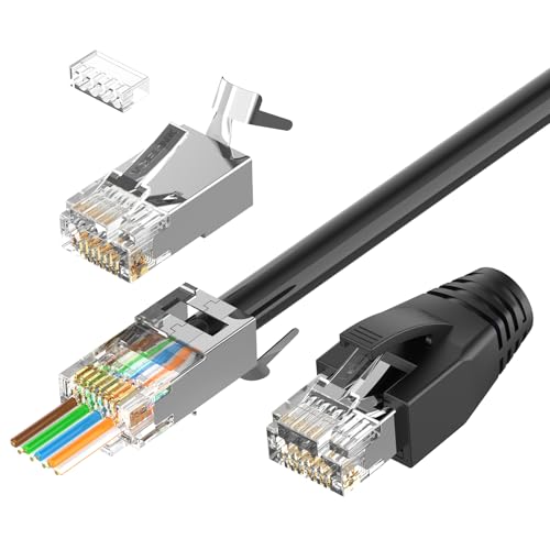 Vcelink Connettori RJ45 Cat7 Cat6A Passanti Schermati 10 Pezzi