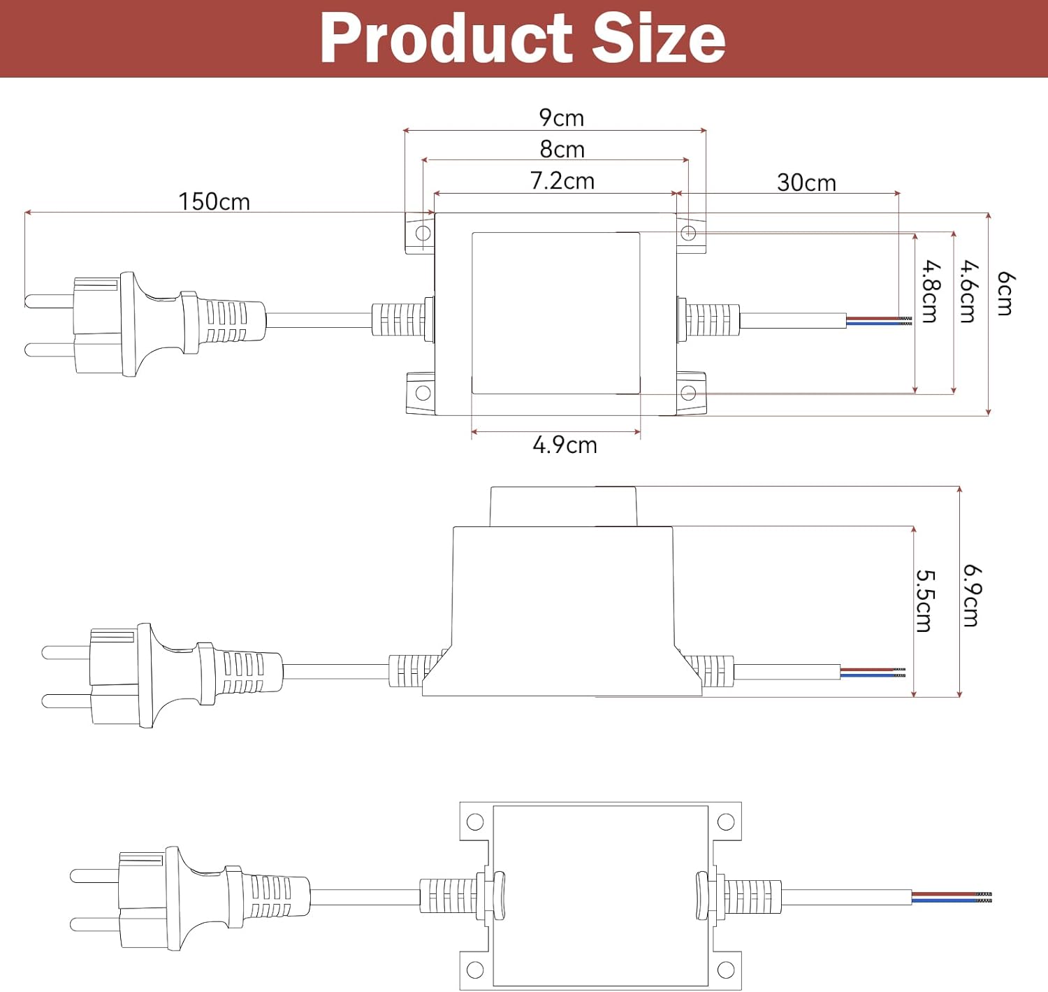 Trasformatore LED 12V 50W 4.16A IP68 Impermeabile - immagine 5