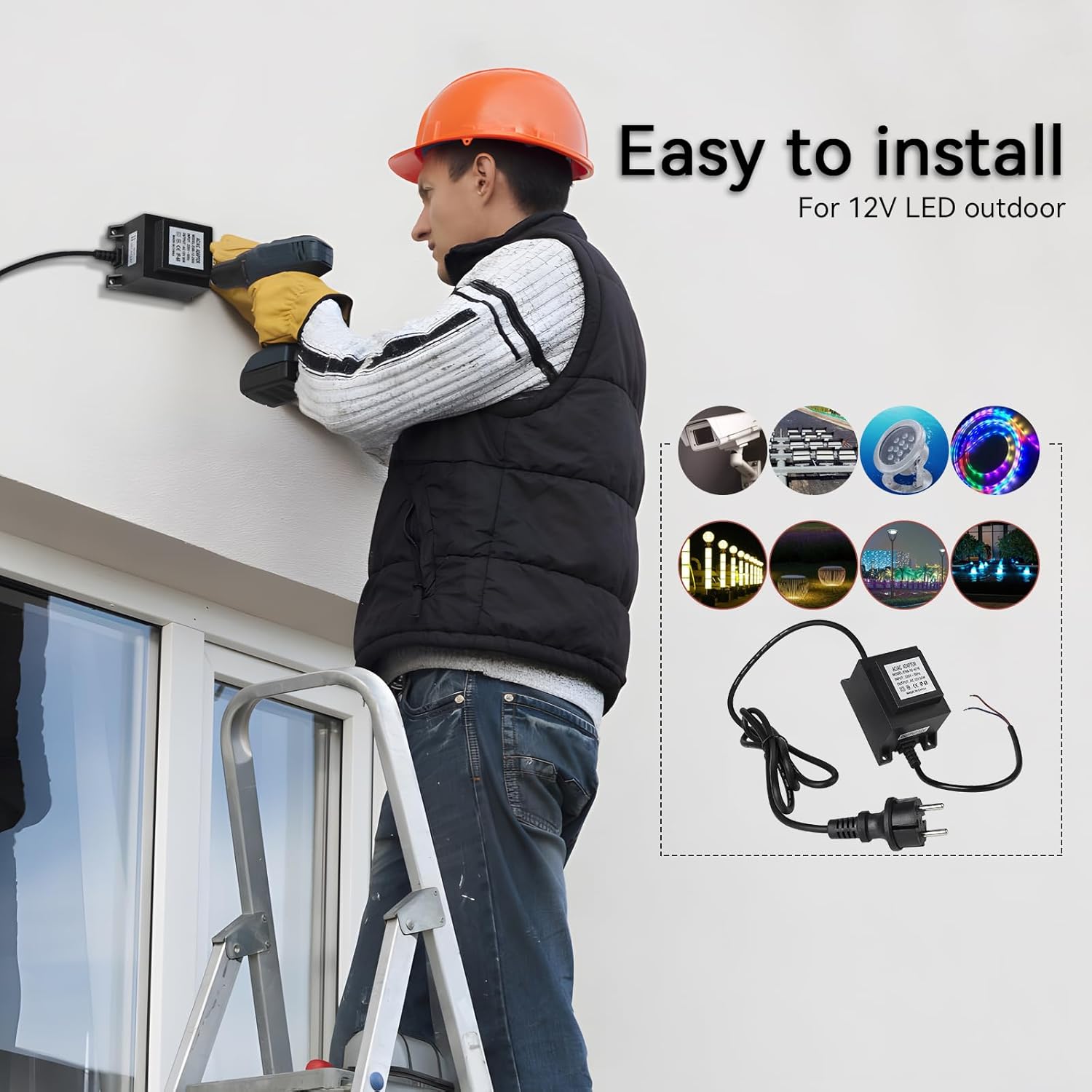 Trasformatore LED 12V 50W 4.16A IP68 Impermeabile - immagine 6