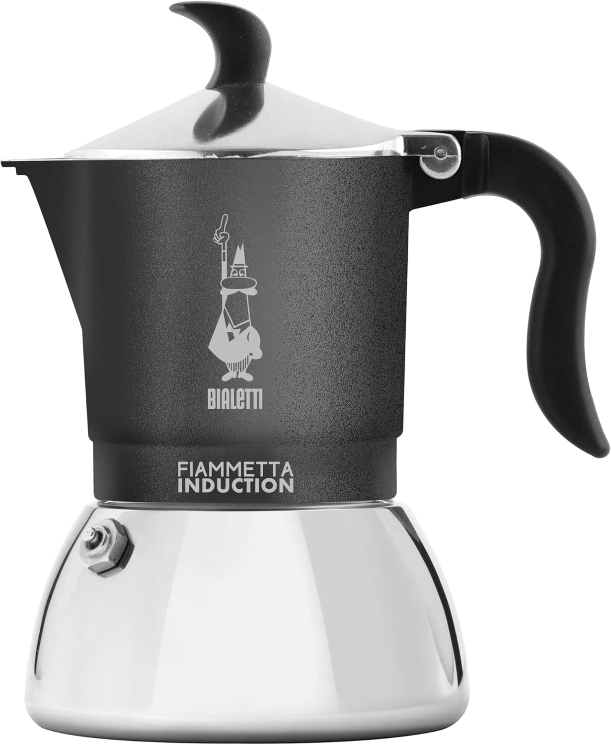 Bialetti Fiammetta Induction Caffettiera 4 Tazze, Grigio