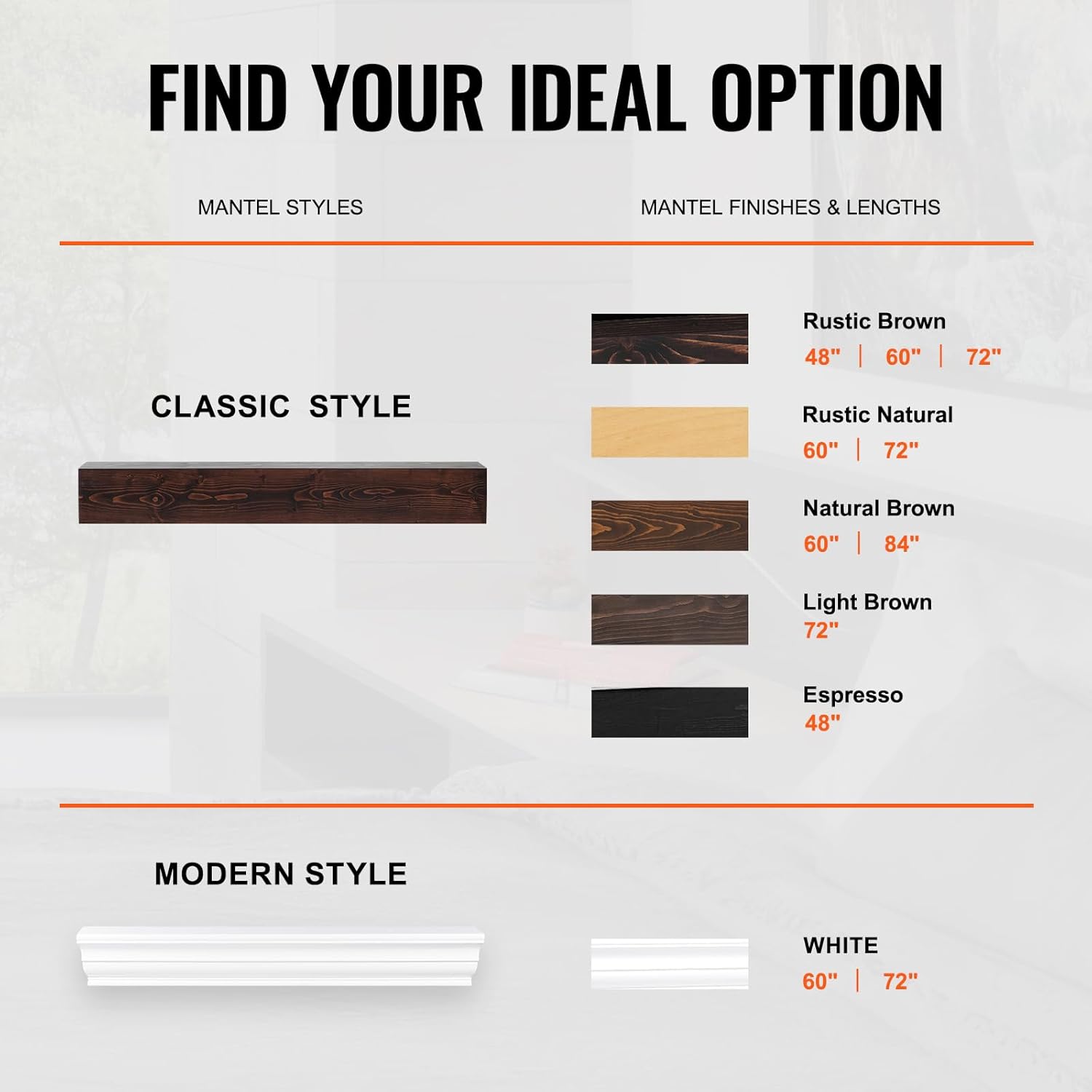 Vevor Mensola Caminetto Galleggiante 60x8x6 Pollici - immagine 7