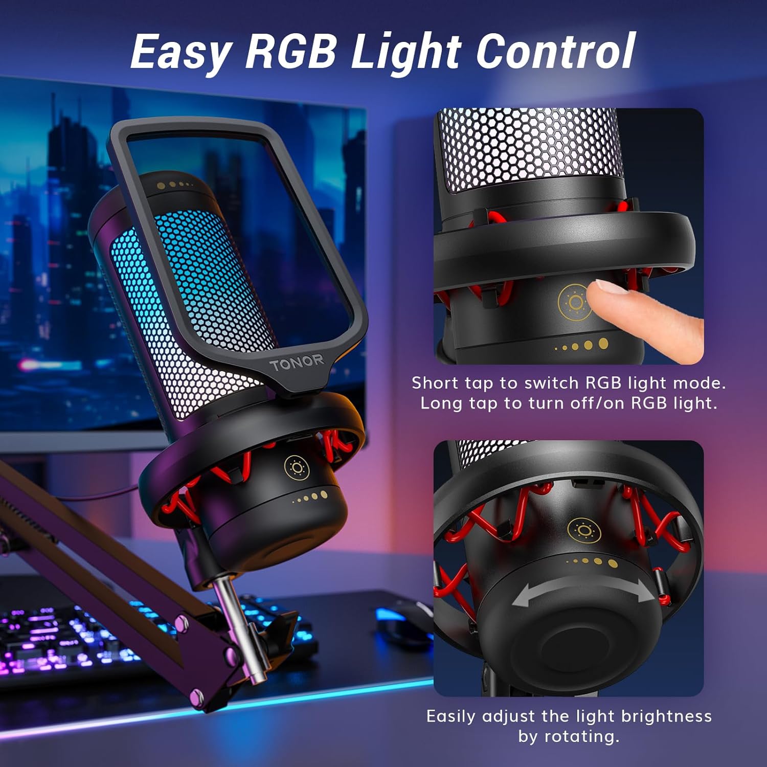 Tonor TC310+ Gaming Mic USB con Supporto a Braccio - immagine 5