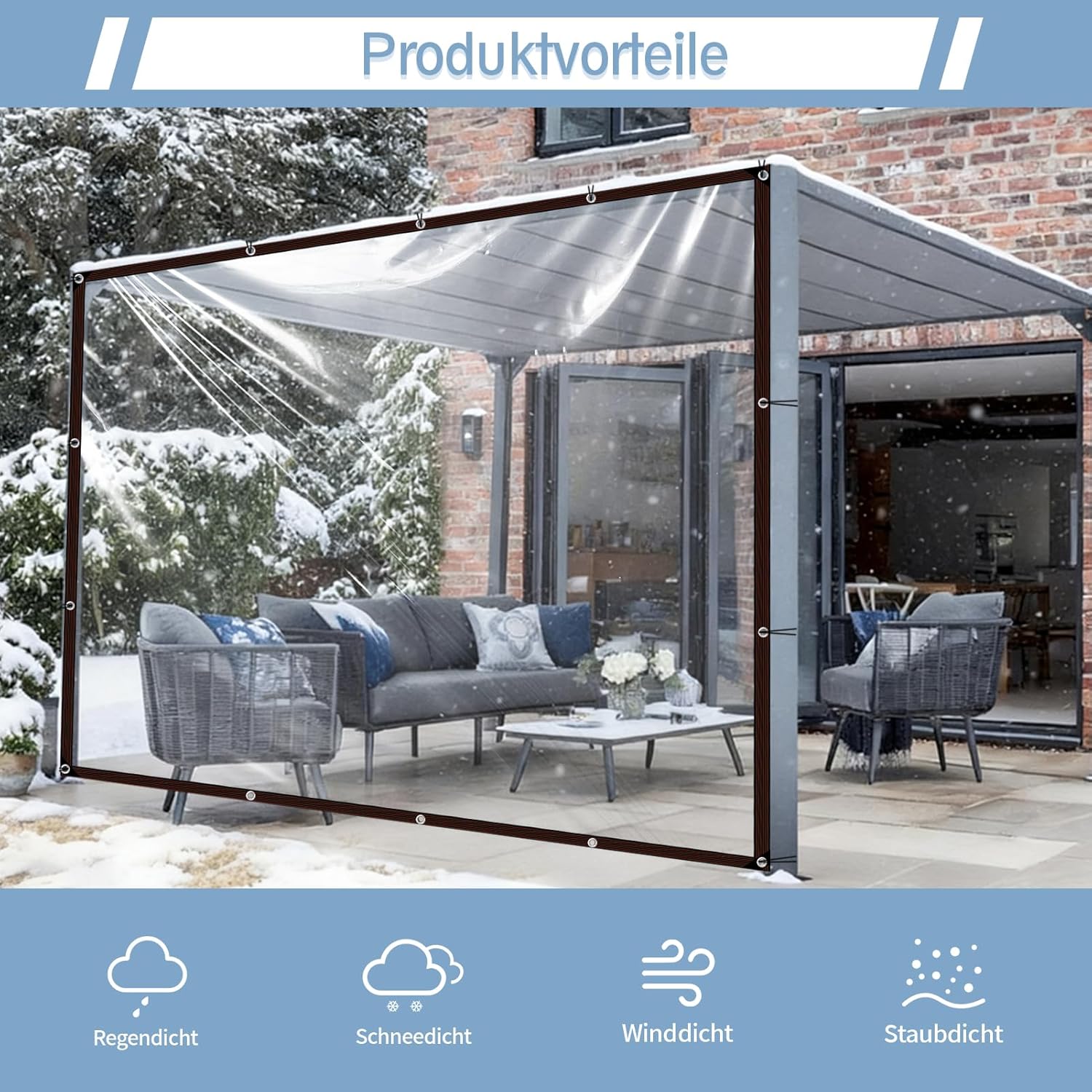 Telone Impermeabile Trasparente con Occhielli (3x6 m) - immagine 1