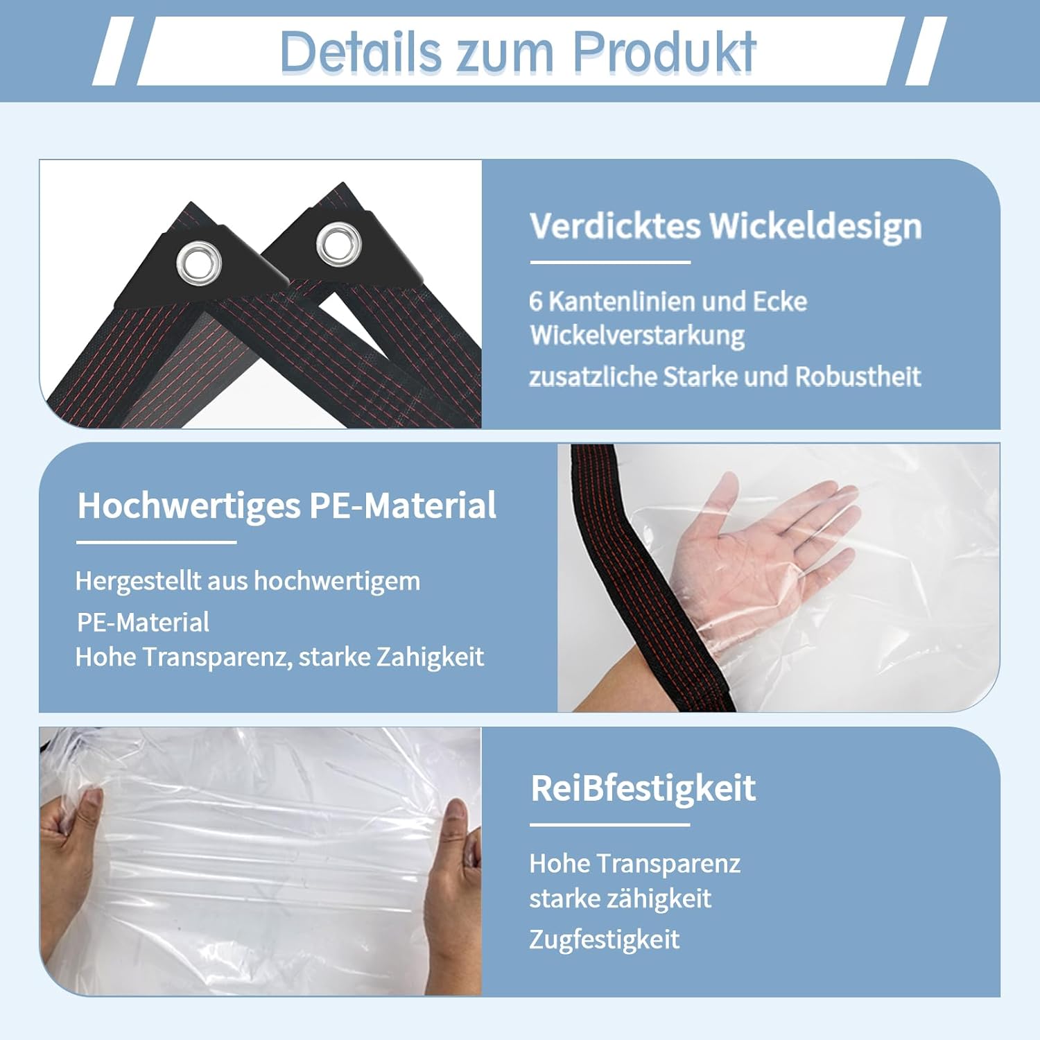 Telone Impermeabile Trasparente con Occhielli (3x6 m) - immagine 3