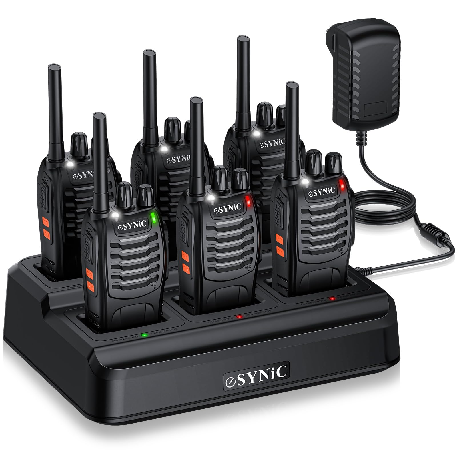 Esynic 6 Pezzi Walkie Talkie PMR 446MHz Ricaricabili