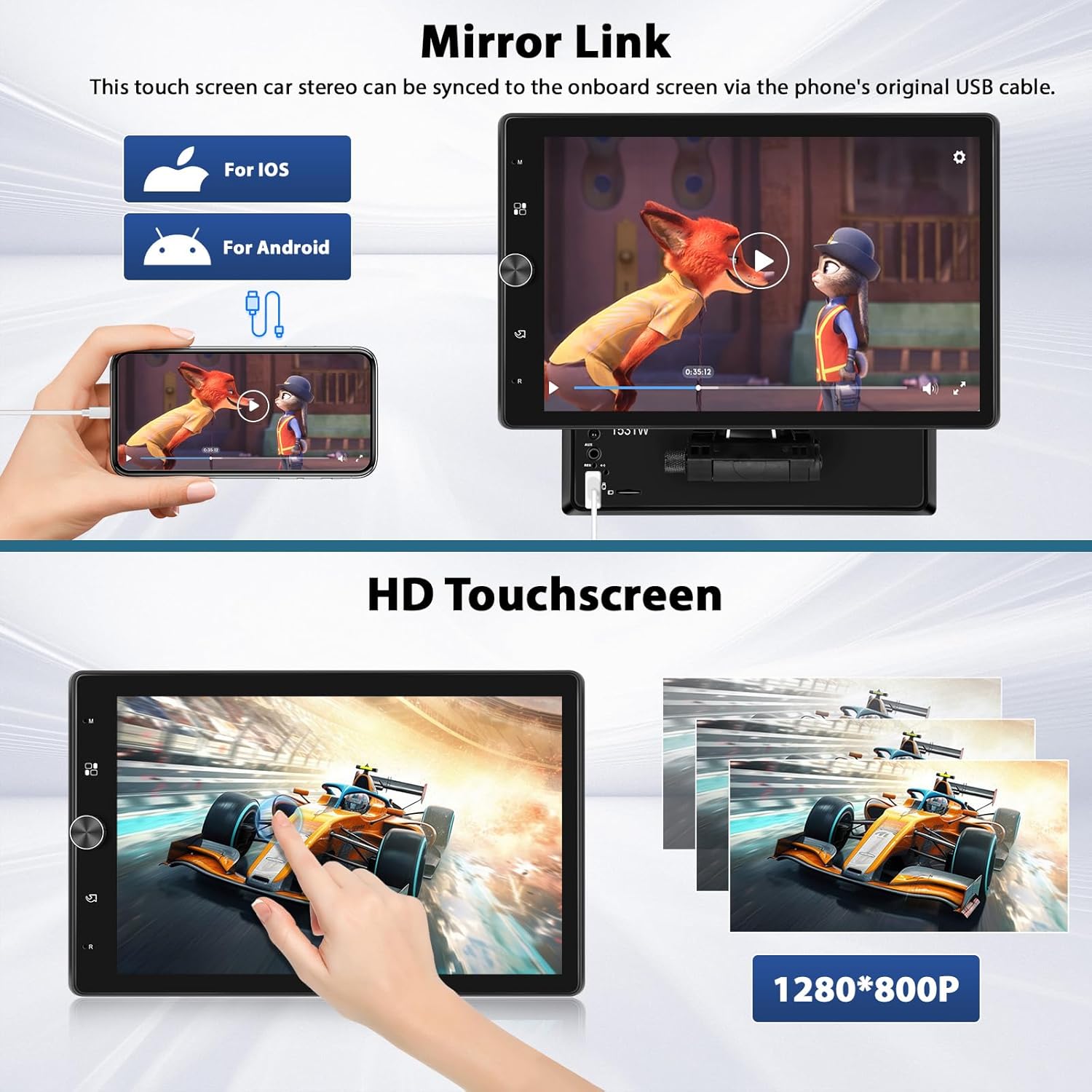 Inefala Autoradio 1 Din Wireless Carplay Android Auto - immagine 3