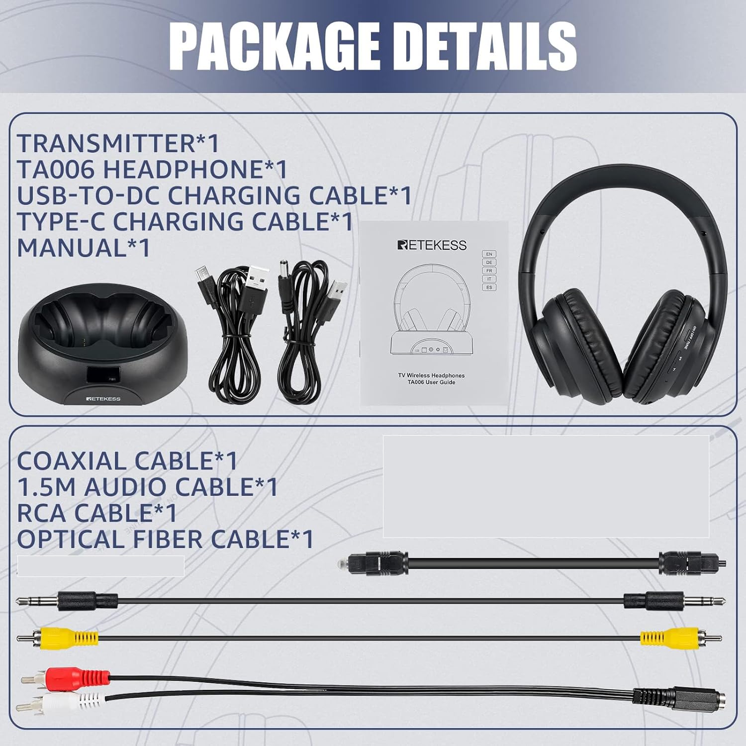 Retekess TA006 Cuffie Wireless per TV - immagine 8
