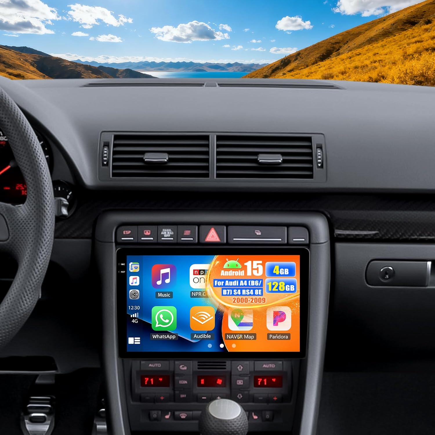 Oiliehu Autoradio Android 15 per Audi A4 (B6/B7) 9'' - immagine 1