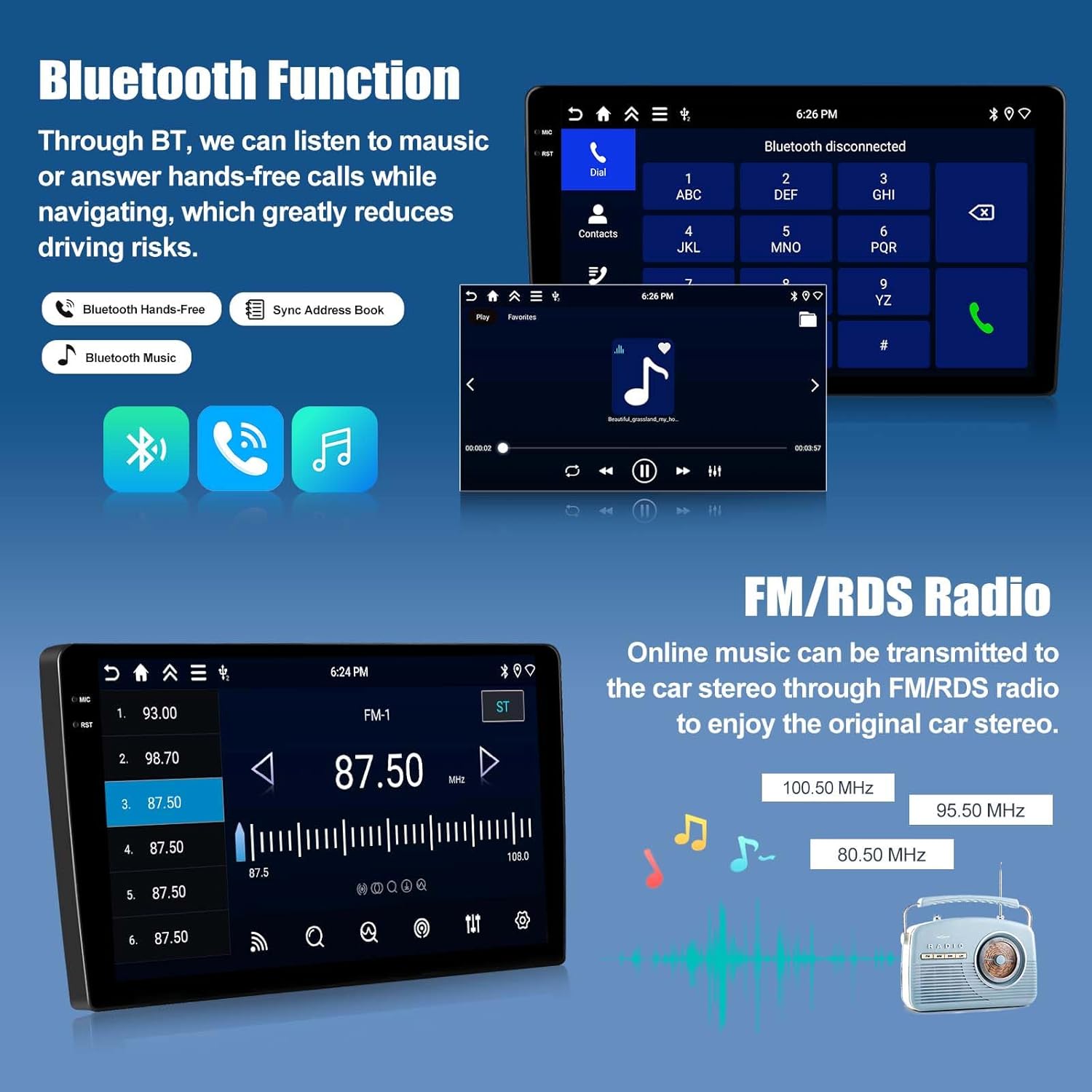 Oiliehu Autoradio Android 15 per Audi A4 (B6/B7) 9'' - immagine 5