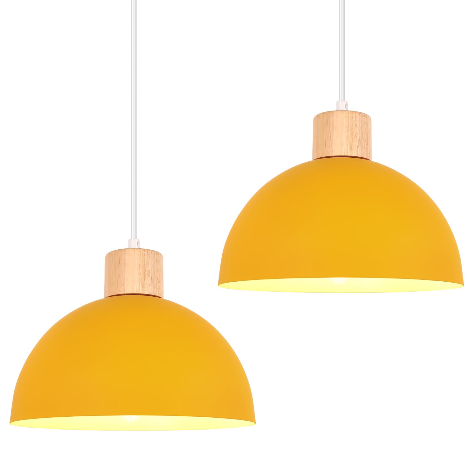 Idegu 2 Pezzi Lampade a Sospensione Retrò 25CM LED