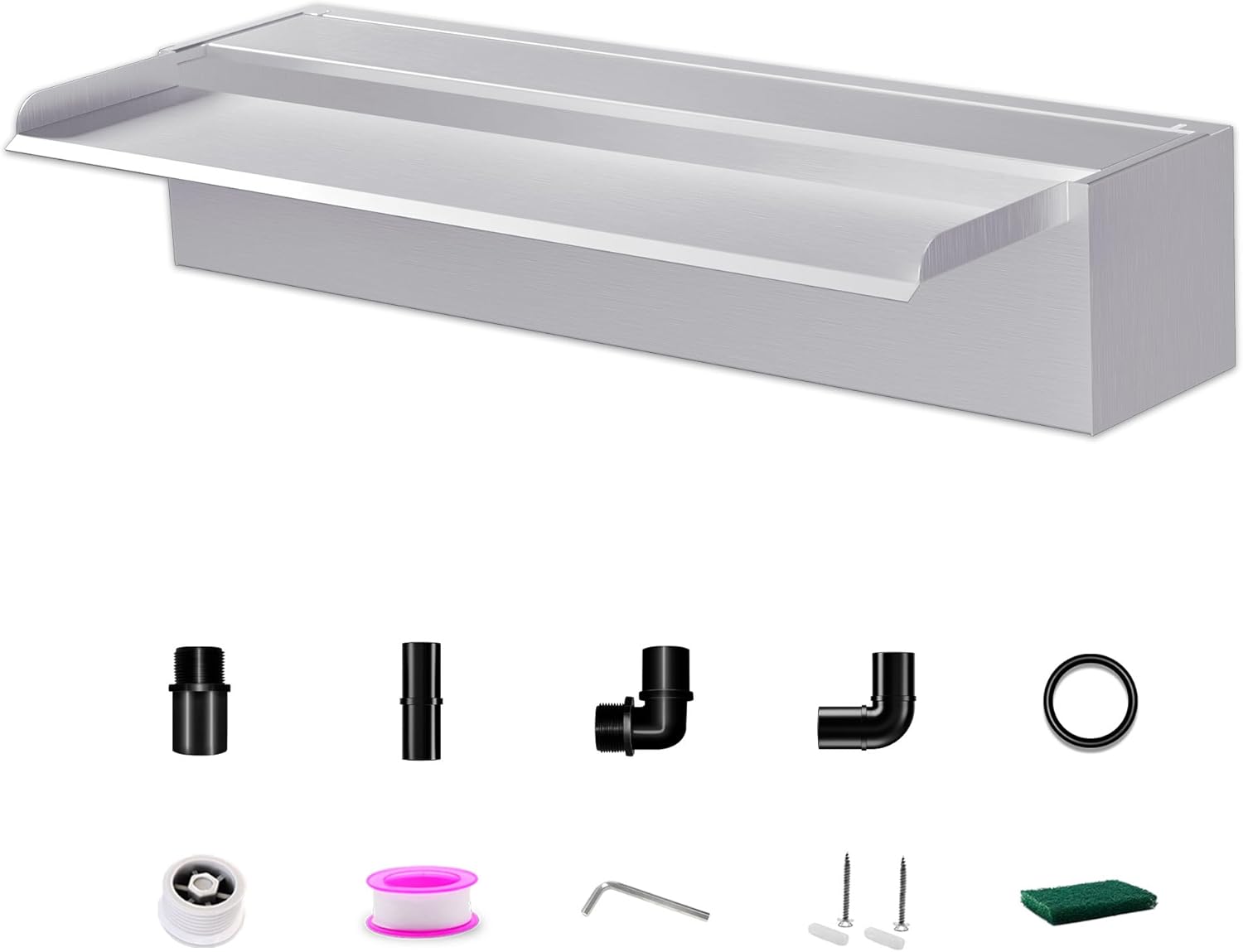 Longrunnew Set di lame per laghetto in acciaio inox 60cm